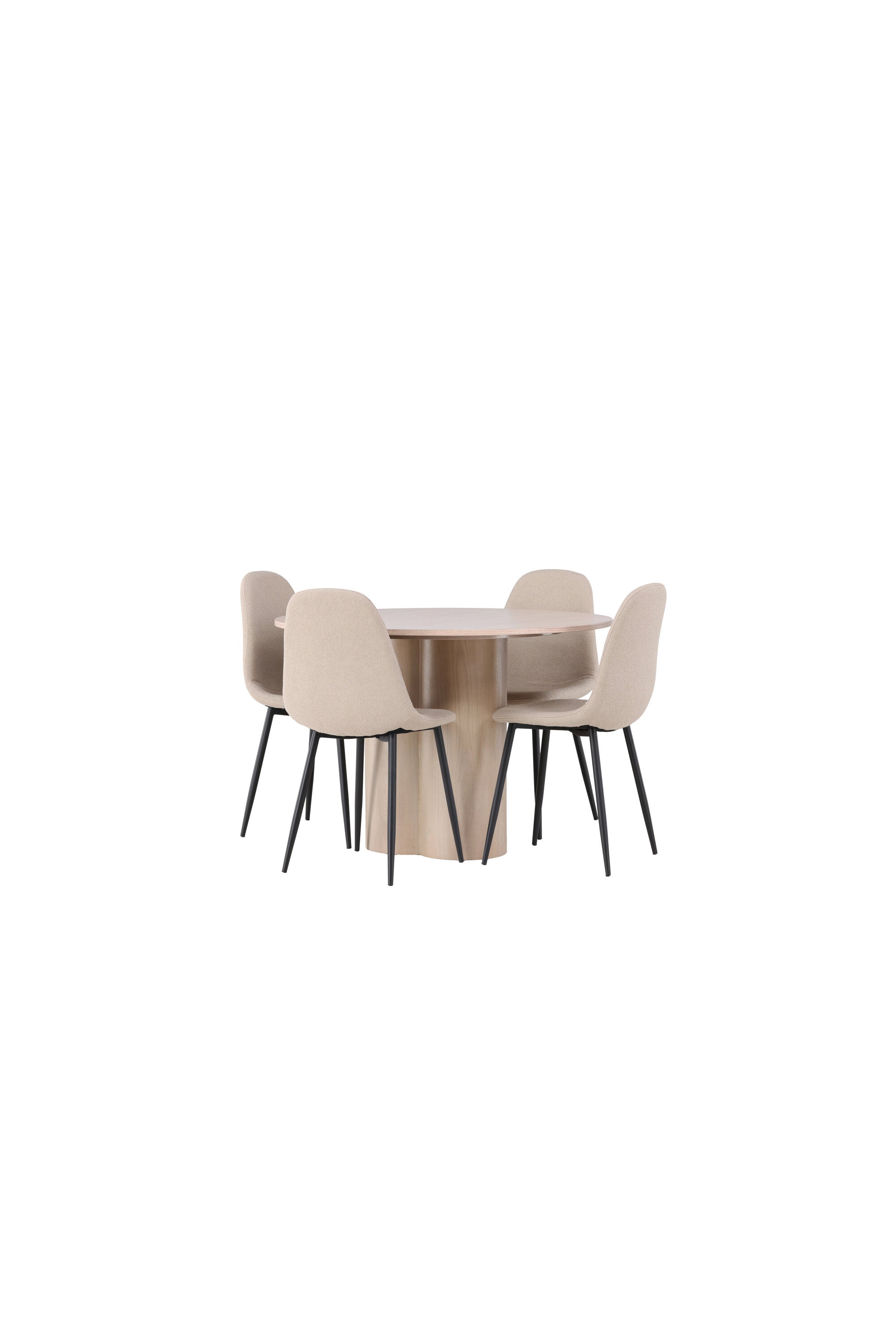 Olivia Esszimmerset + Polar ⌀110cm/4St. in Natur / Beige / Schwarz präsentiert im Onlineshop von KAQTU Design AG. Esszimmerset ist von Venture Home