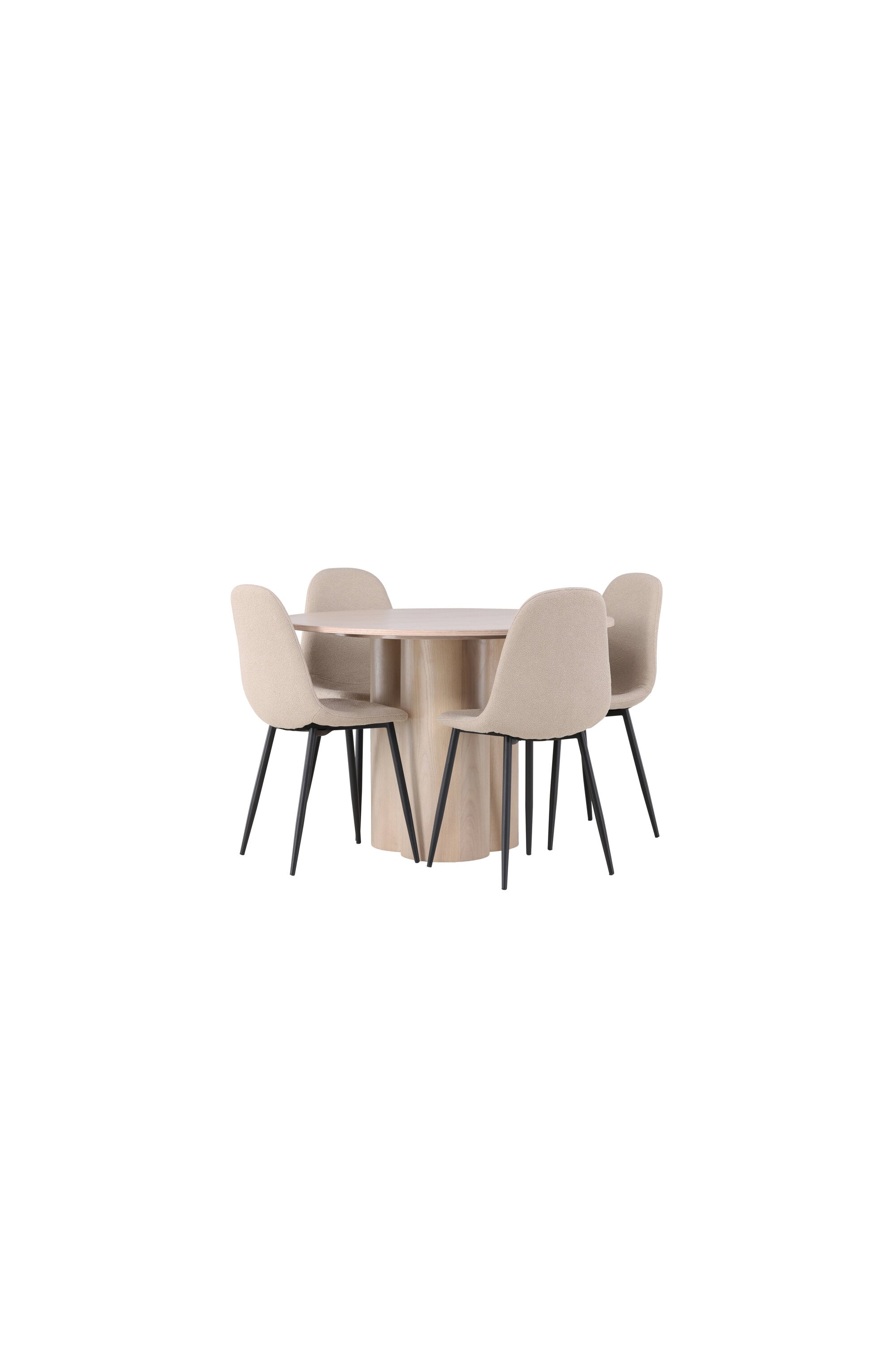Olivia Esszimmerset + Polar ⌀110cm/4St. in Natur / Beige / Schwarz präsentiert im Onlineshop von KAQTU Design AG. Esszimmerset ist von Venture Home