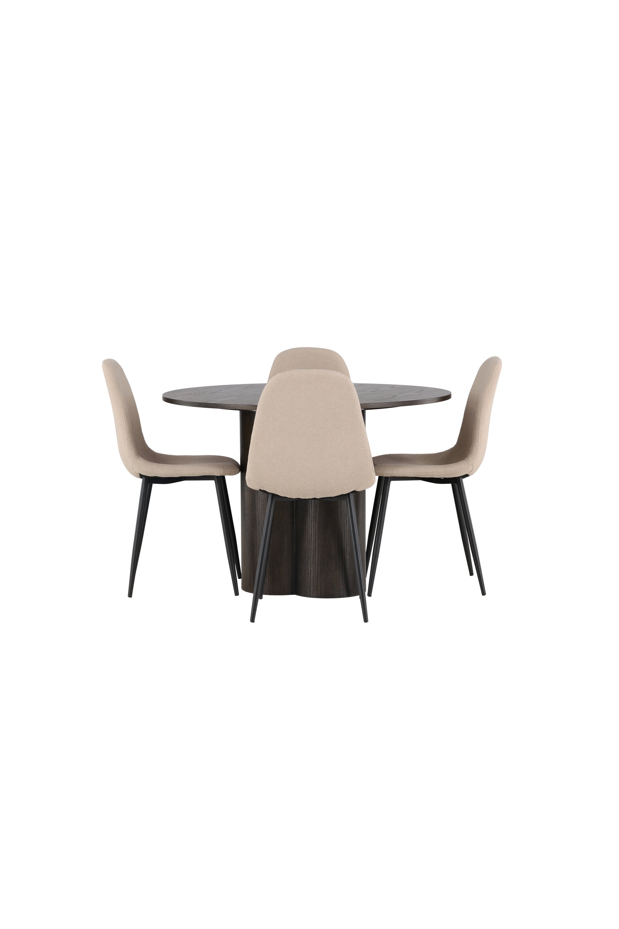 Olivia Esszimmerset + Polar ⌀110cm/4St. in Braun / Beige / Schwarz präsentiert im Onlineshop von KAQTU Design AG. Esszimmerset ist von Venture Home