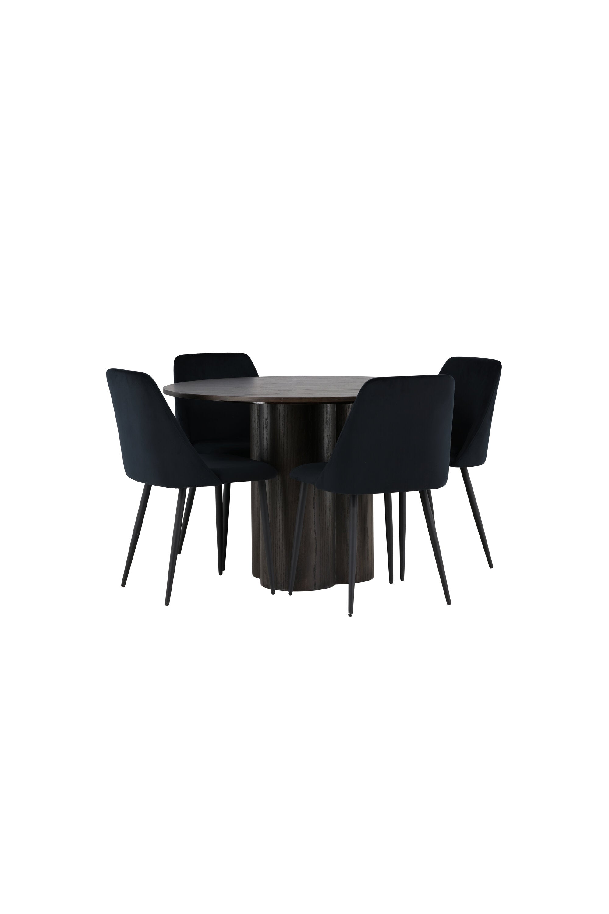 Olivia Esszimmerset + Night ⌀110cm/4St. in Braun / Schwarz präsentiert im Onlineshop von KAQTU Design AG. Esszimmerset ist von Venture Home