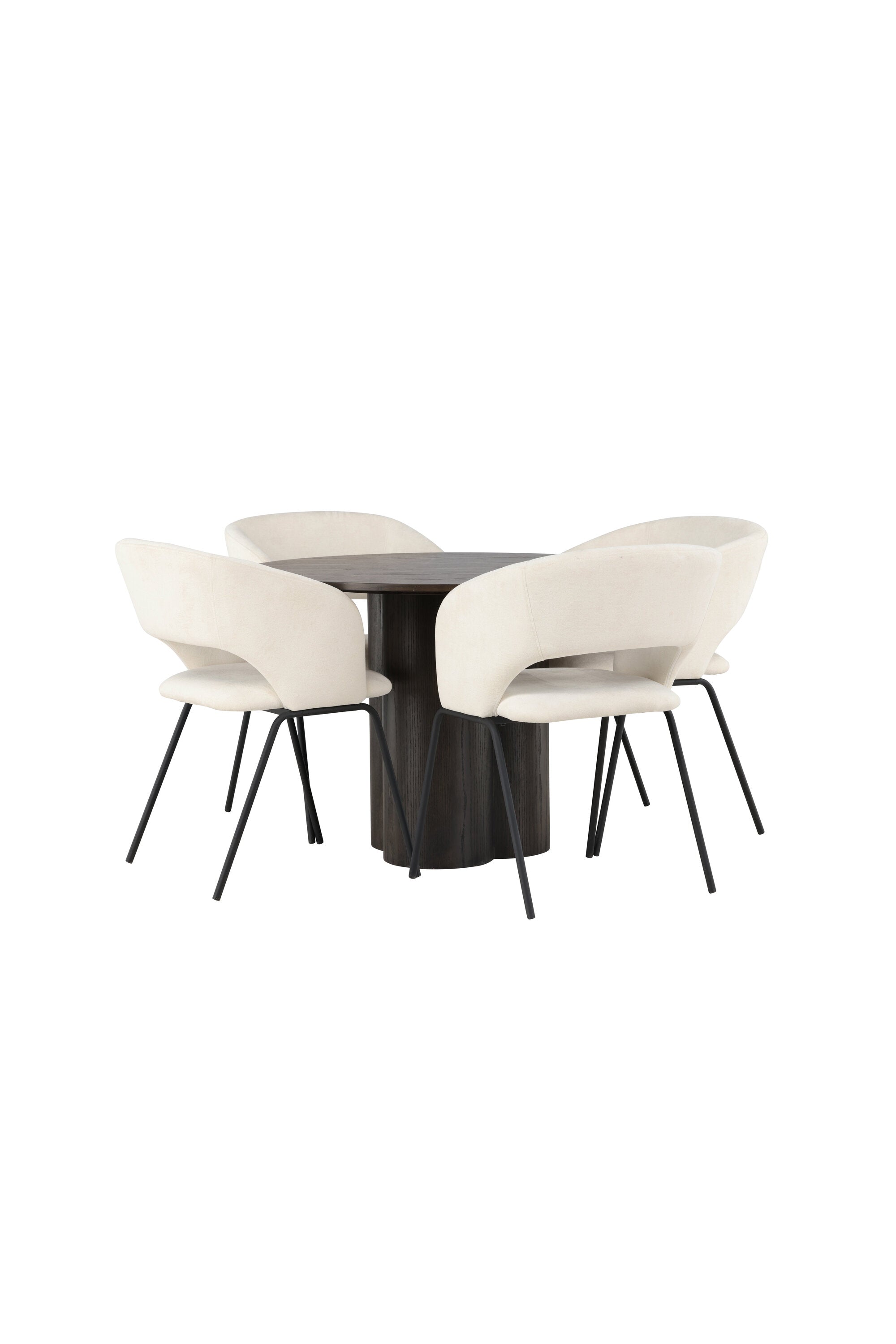Olivia Esszimmerset + Day ⌀110cm/4St. in Braun / Schwarz / Weiss präsentiert im Onlineshop von KAQTU Design AG. Esszimmerset ist von Venture Home