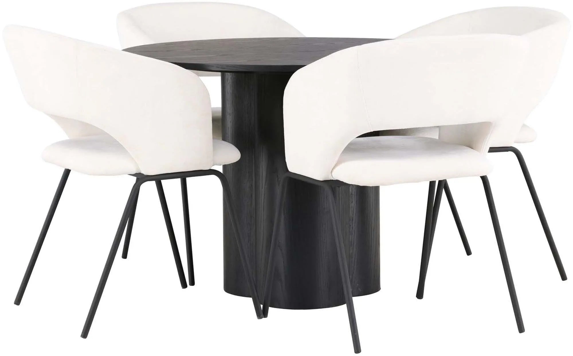 Stilvolles Olivia Esszimmerset, rund, 4 Stühle, von Venture Home.