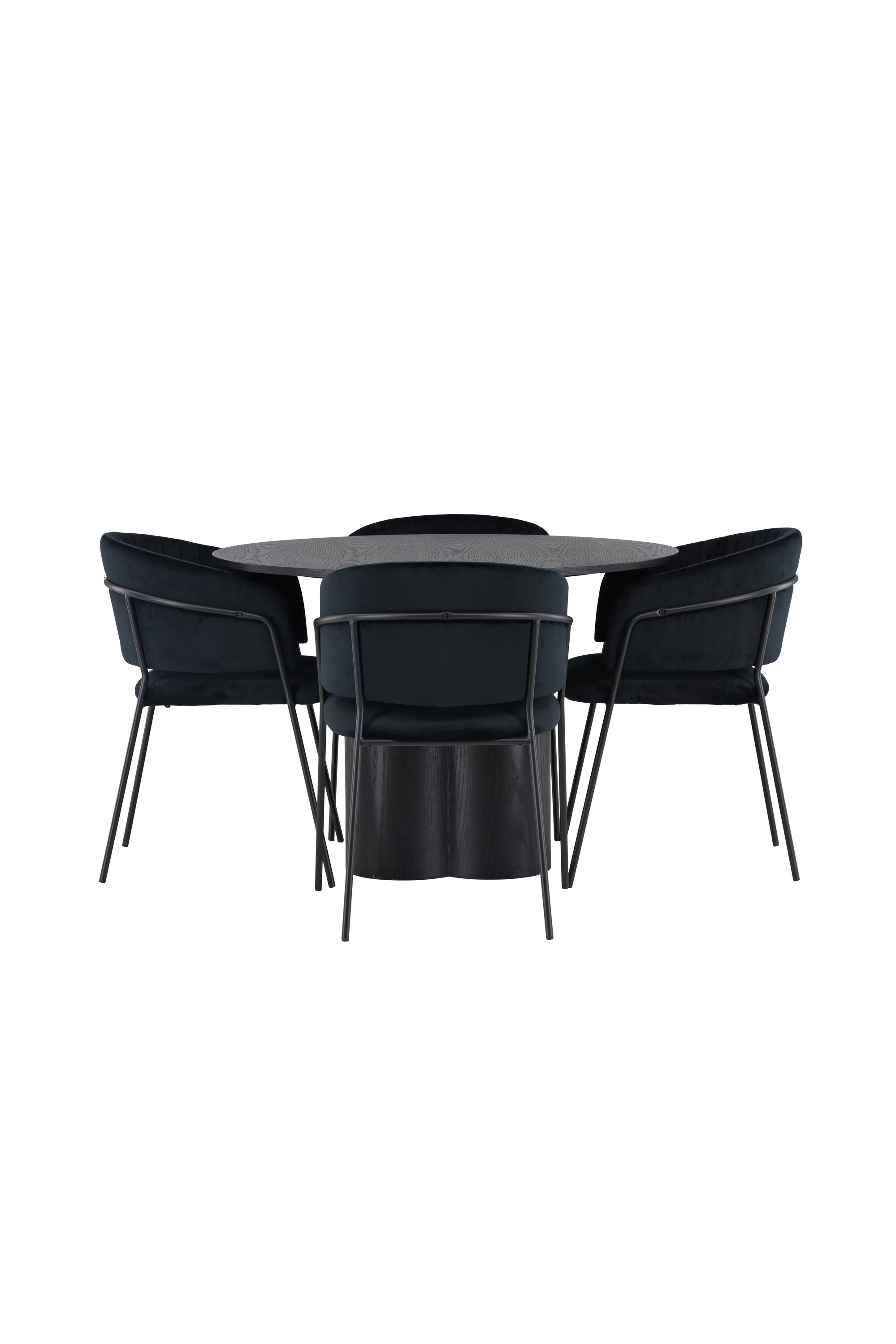 Olivia Esszimmerset + Selma ⌀110cm/4St. in Schwarz präsentiert im Onlineshop von KAQTU Design AG. Esszimmerset ist von Venture Home