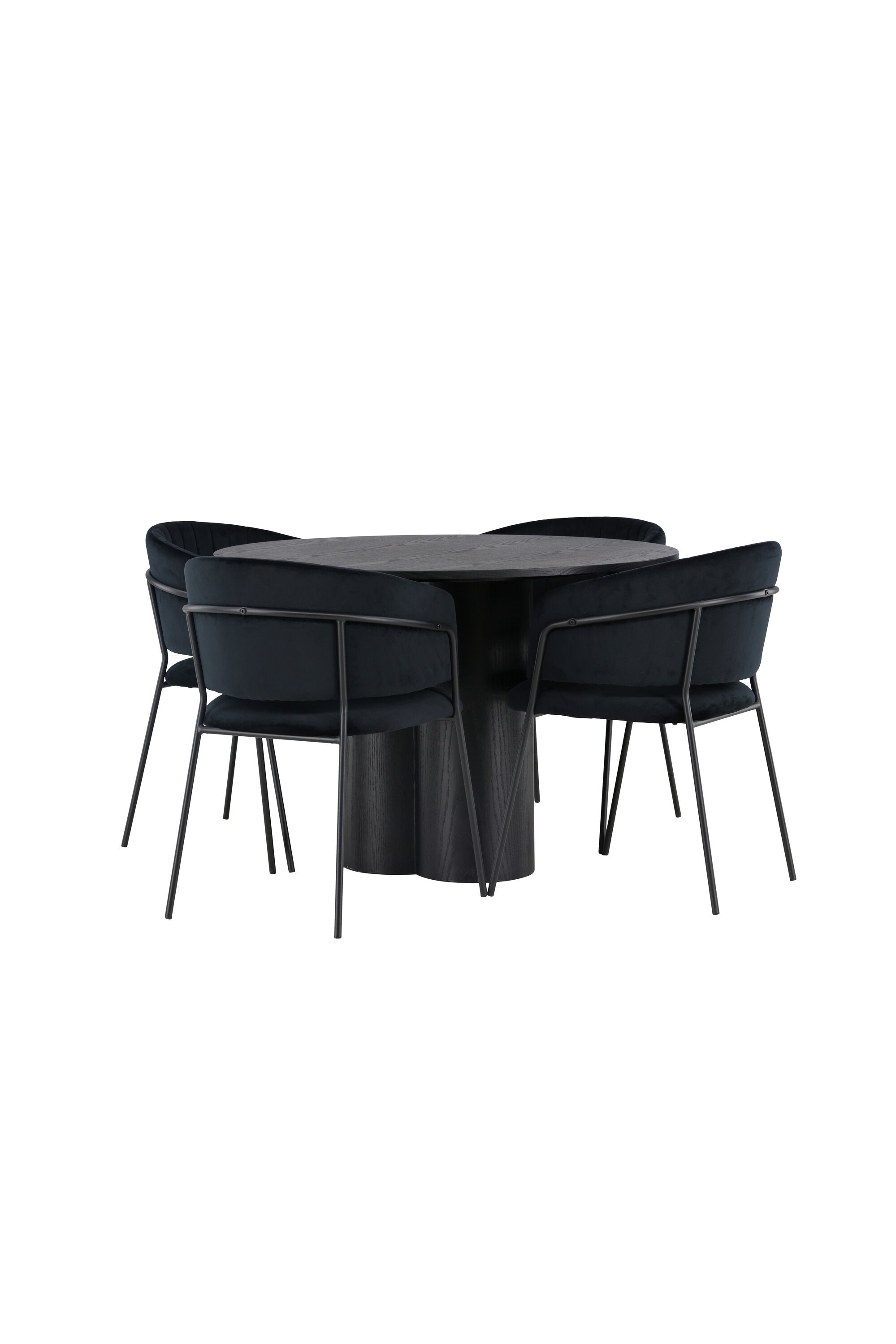 Olivia Esszimmerset + Selma ⌀110cm/4St. in Schwarz präsentiert im Onlineshop von KAQTU Design AG. Esszimmerset ist von Venture Home