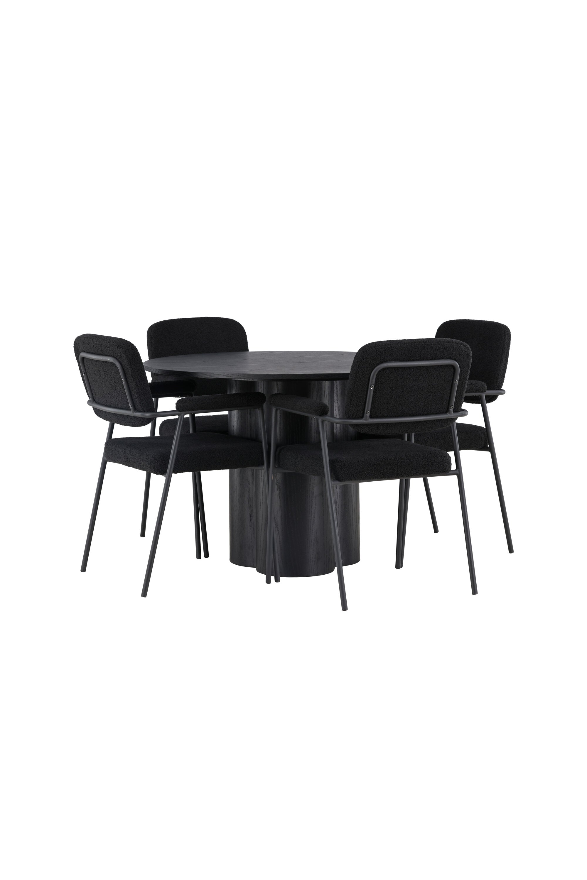 Olivia Esszimmerset + Yesterday ⌀110cm/4St. in Schwarz präsentiert im Onlineshop von KAQTU Design AG. Esszimmerset ist von Venture Home