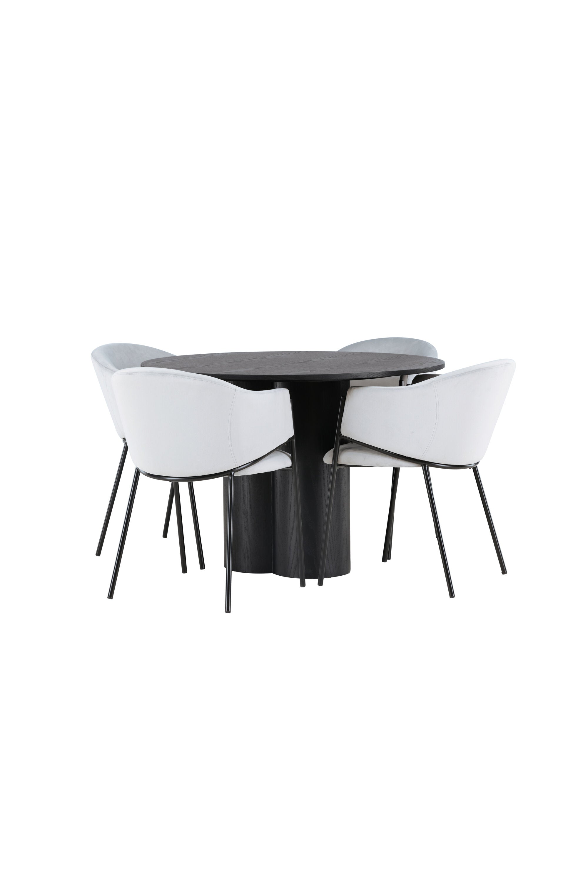 Olivia Esszimmerset ⌀110cm/4St. in Schwarzgrau präsentiert im Onlineshop von KAQTU Design AG. Esszimmerset ist von Venture Home