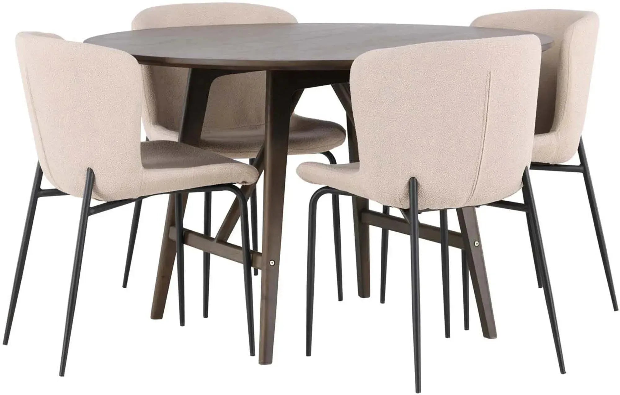 Elegantes Esszimmerset Kaseindon + Modesto, 100cm, 4 Stühle.
