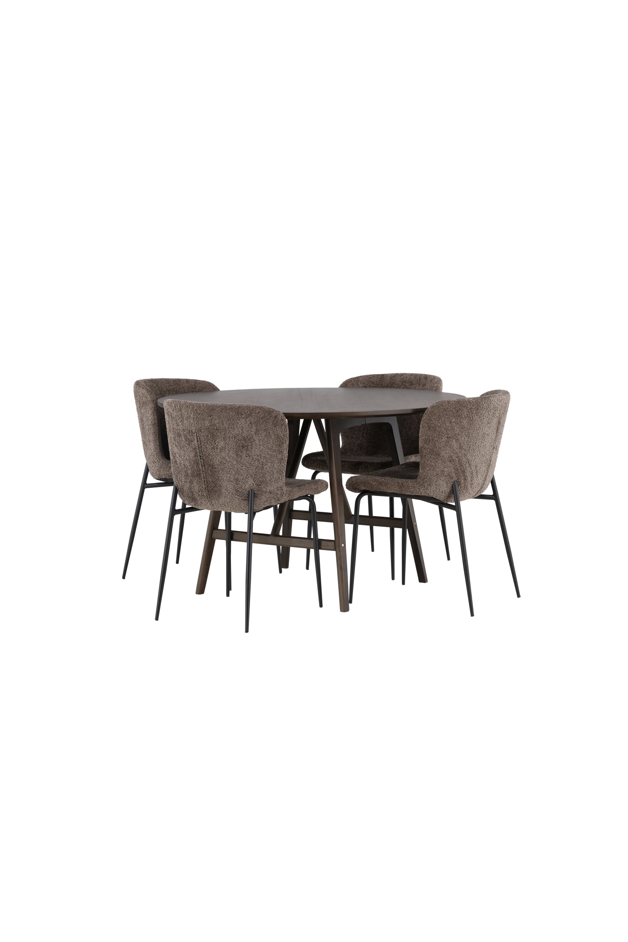 Kaseindon Esszimmerset + Modesto ⌀100cm/4St. in Schwarz, Dunkelgrau präsentiert im Onlineshop von KAQTU Design AG. Esszimmerset ist von Venture Home