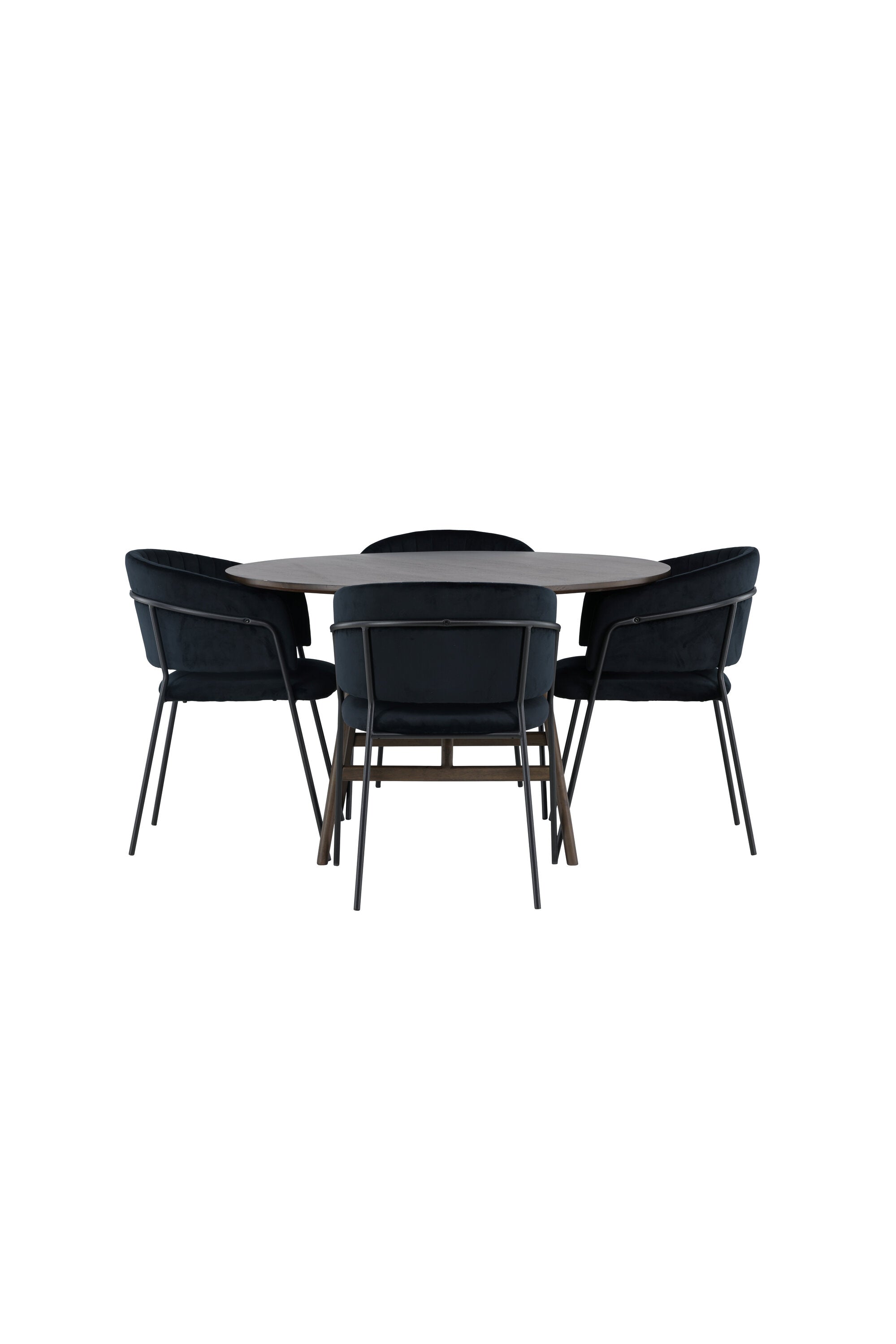 Kaseindon Esszimmerset + Selma ⌀100cm/4St. in Schwarz präsentiert im Onlineshop von KAQTU Design AG. Esszimmerset ist von Venture Home