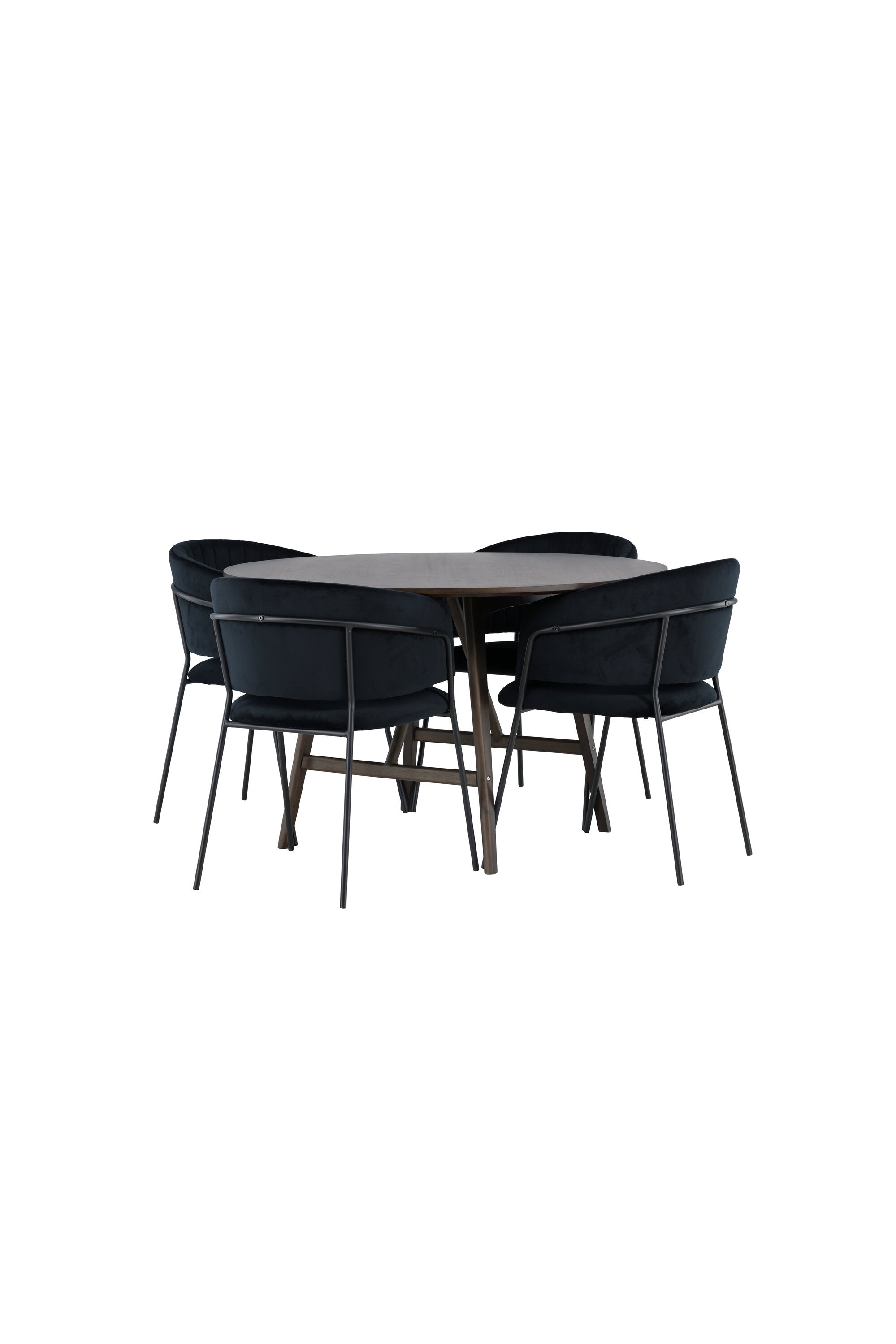 Kaseindon Esszimmerset + Selma ⌀100cm/4St. in Schwarz präsentiert im Onlineshop von KAQTU Design AG. Esszimmerset ist von Venture Home