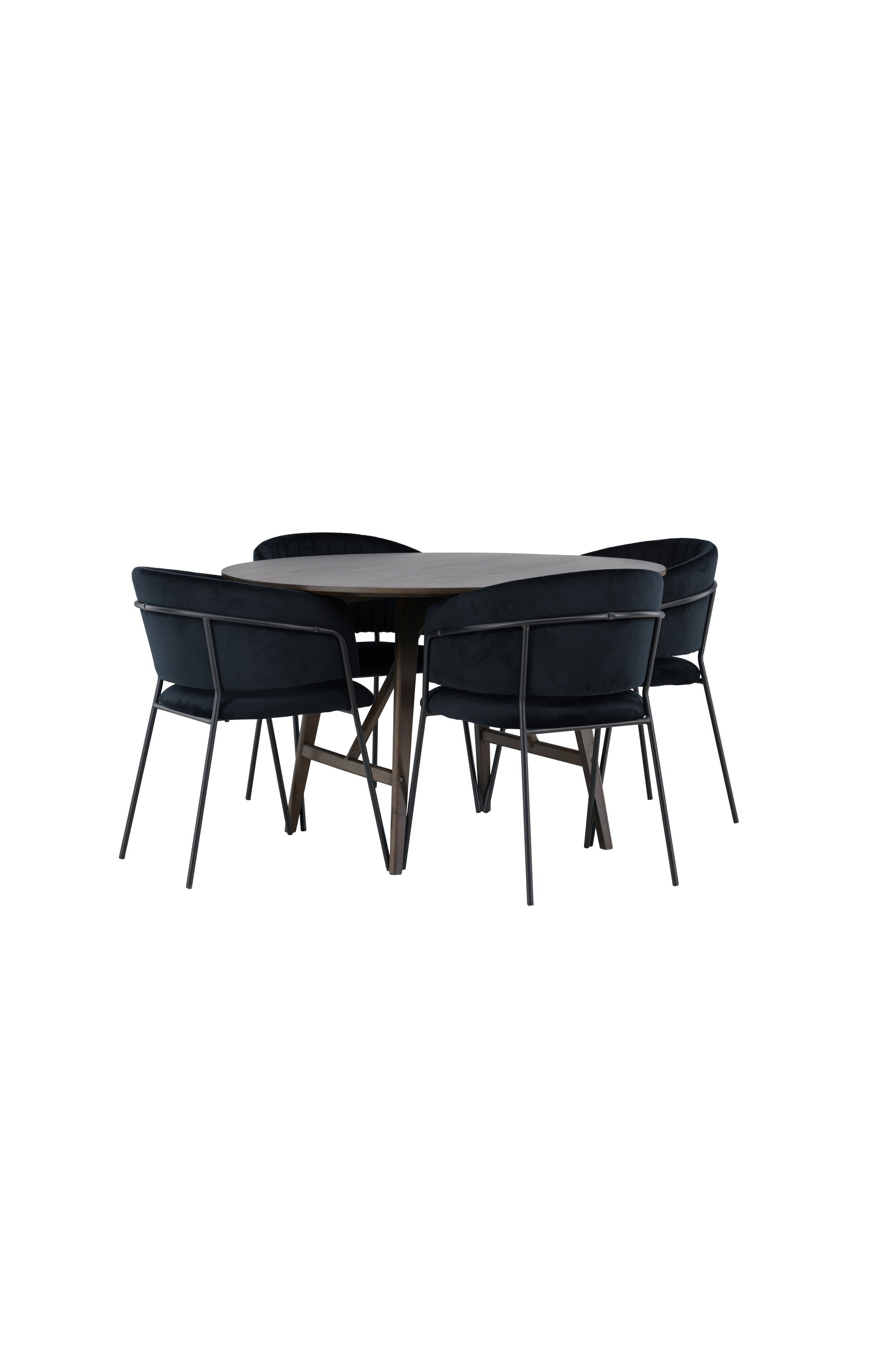 Kaseindon Esszimmerset + Selma ⌀100cm/4St. in Schwarz präsentiert im Onlineshop von KAQTU Design AG. Esszimmerset ist von Venture Home
