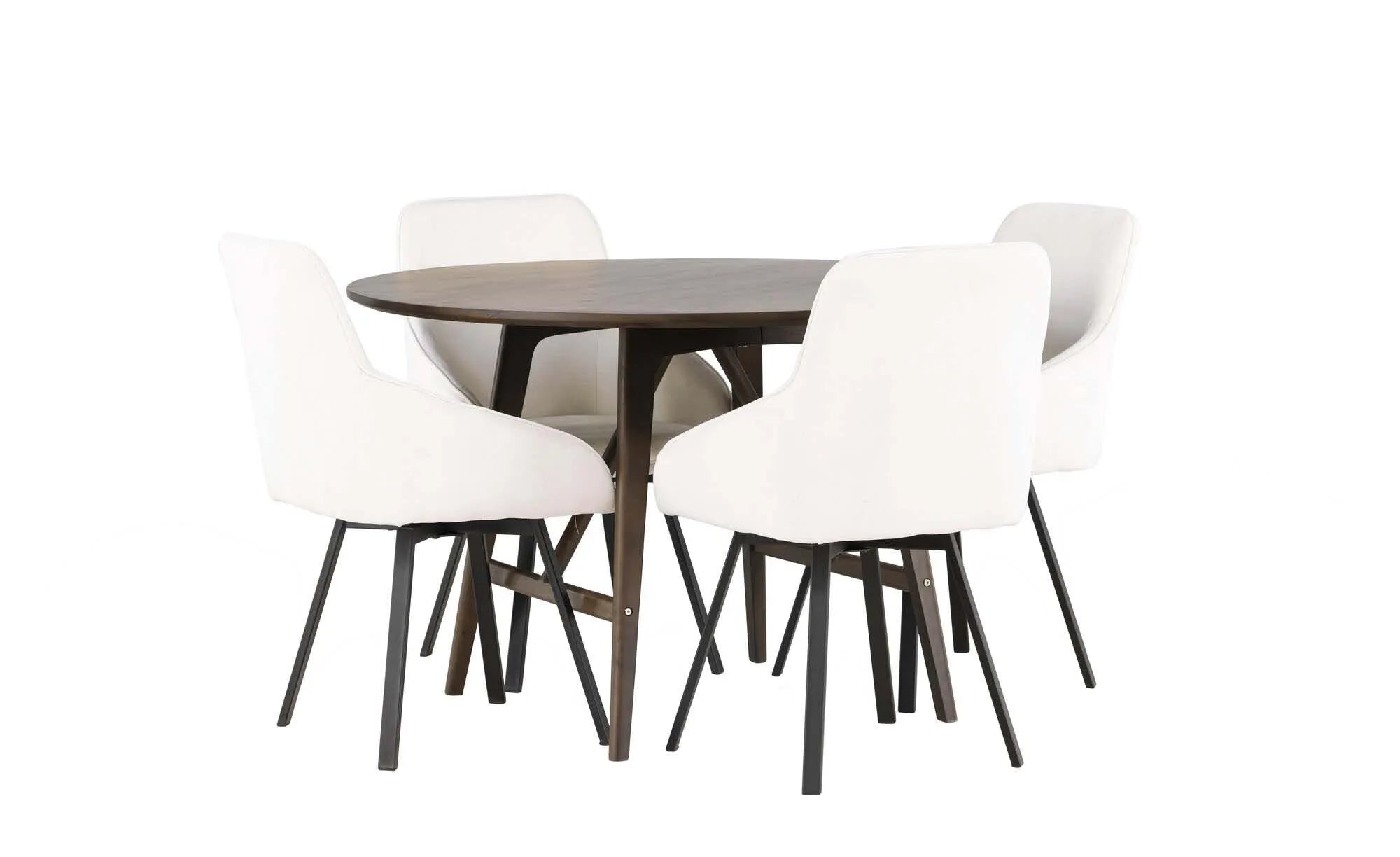 Elegantes Esszimmerset Kaseindon + Rosie Tisch, 100cm, 4 Stühle.