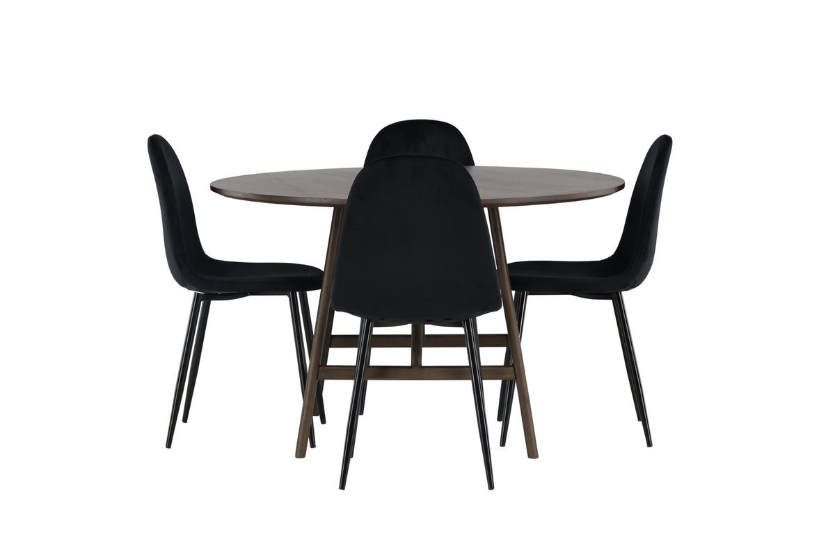 Kaseindon Esszimmerset + Polar ⌀100cm/4St. in Schwarz präsentiert im Onlineshop von KAQTU Design AG. Esszimmerset ist von Venture Home