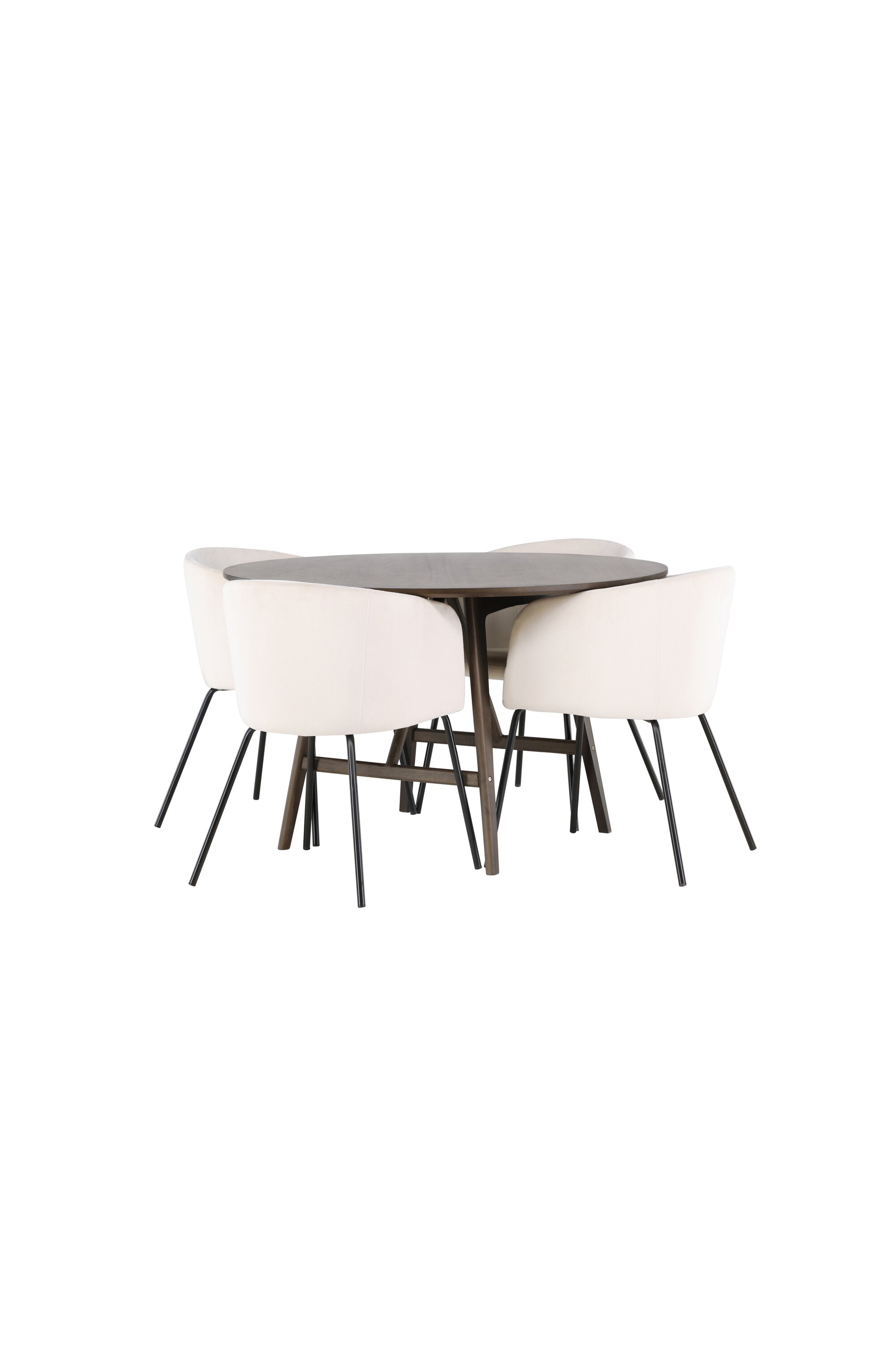 Kaseindon Esszimmerset + Berit ⌀100cm/4St. in Beige, Schwarz präsentiert im Onlineshop von KAQTU Design AG. Esszimmerset ist von Venture Home