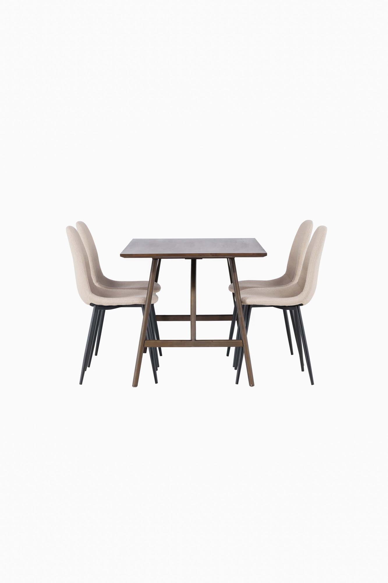 Modernes Kaseindon Esszimmerset mit 120cm Tisch und 4 stilvollen Polar-Stühlen. Perfekt für einladende Essbereiche im skandinavischen Design.
