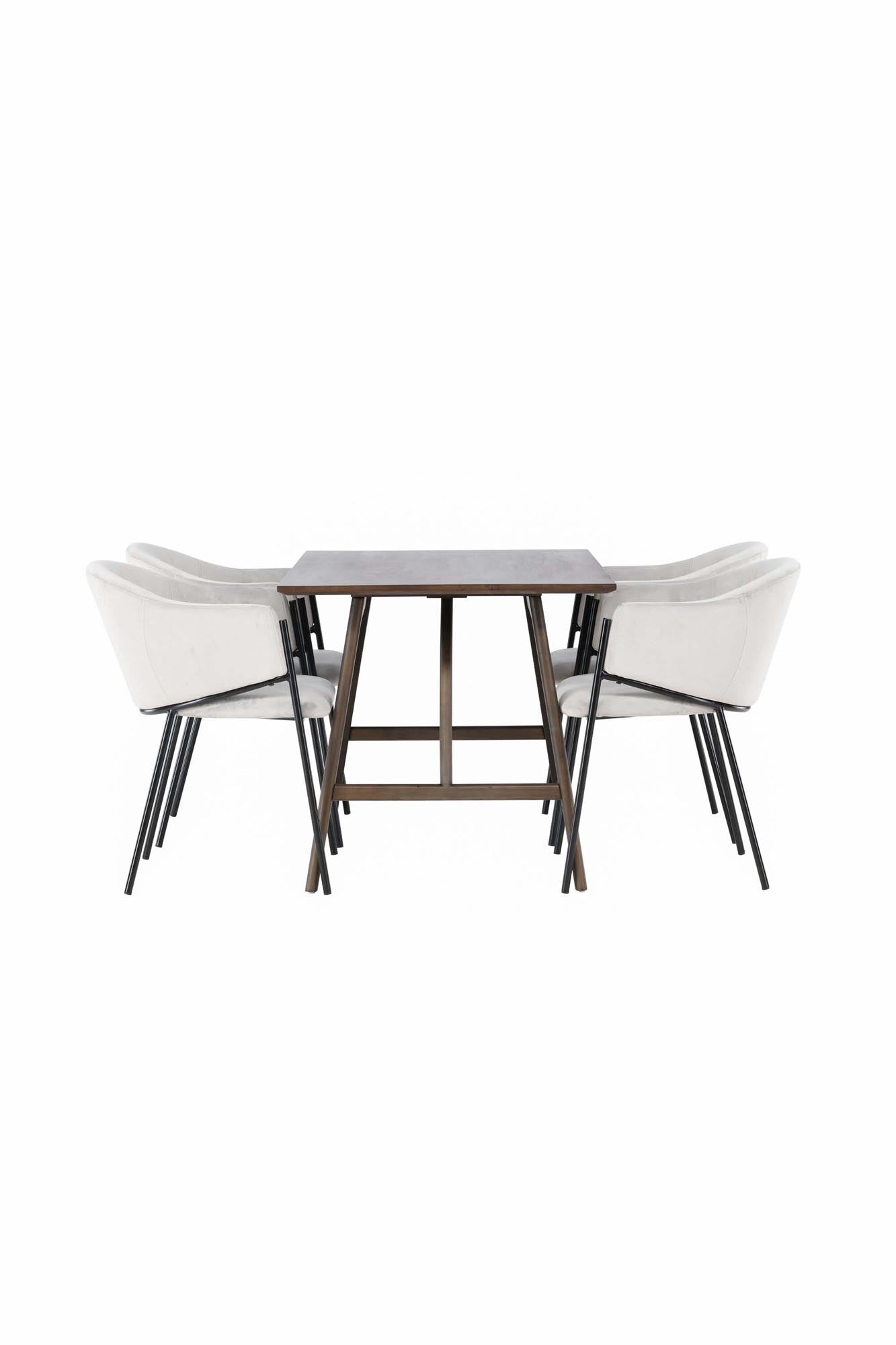 Stilvolles Kaseindon Esszimmerset mit Evelina-Stühlen, vereint Komfort und Eleganz. Perfekt für gesellige Abende und moderne Wohnräume.