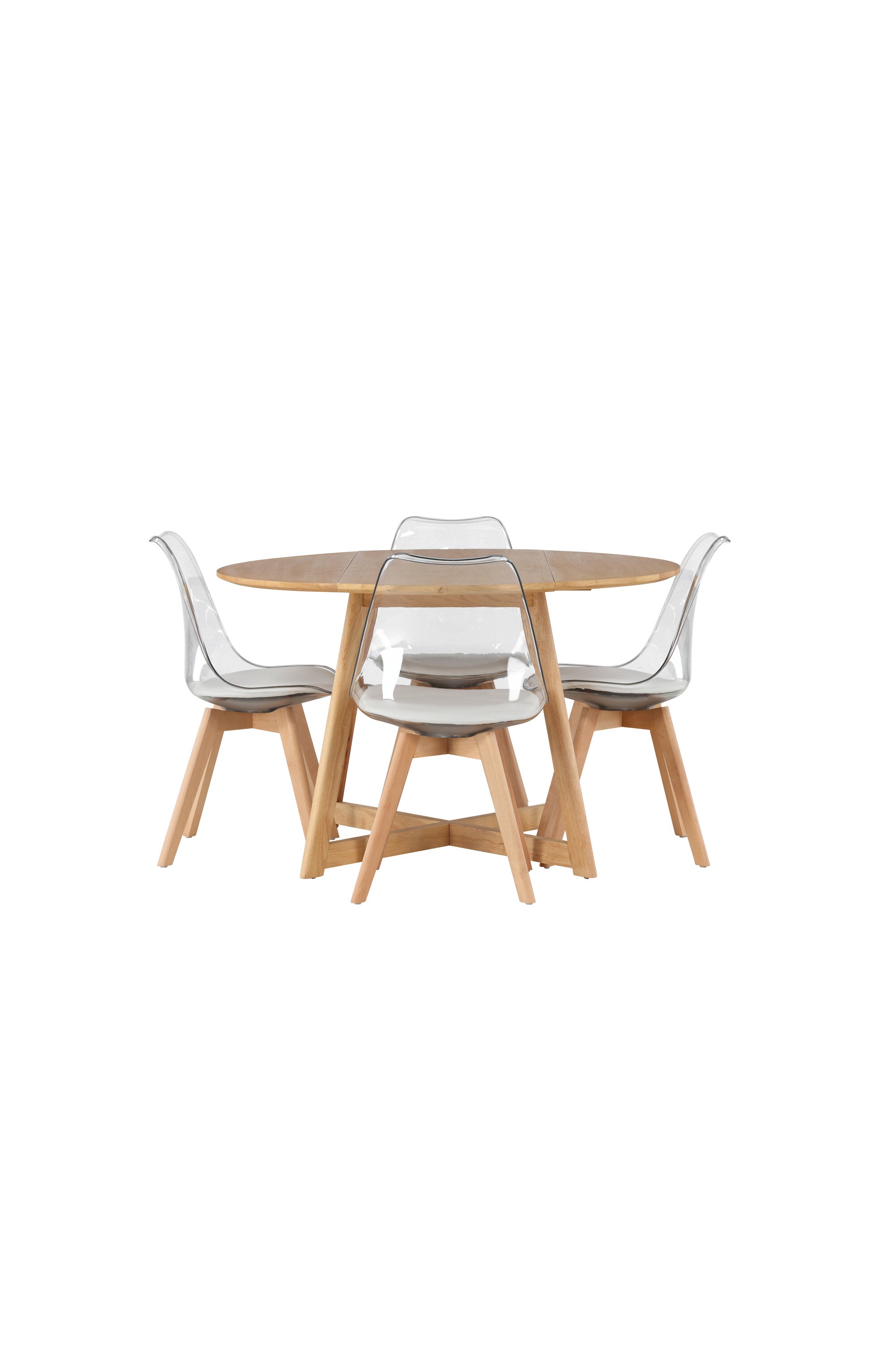 Yadikon Esszimmerset + Edvin ⌀120cm/4St. in Natur,Transparent,Weiss präsentiert im Onlineshop von KAQTU Design AG. Esszimmerset ist von Venture Home