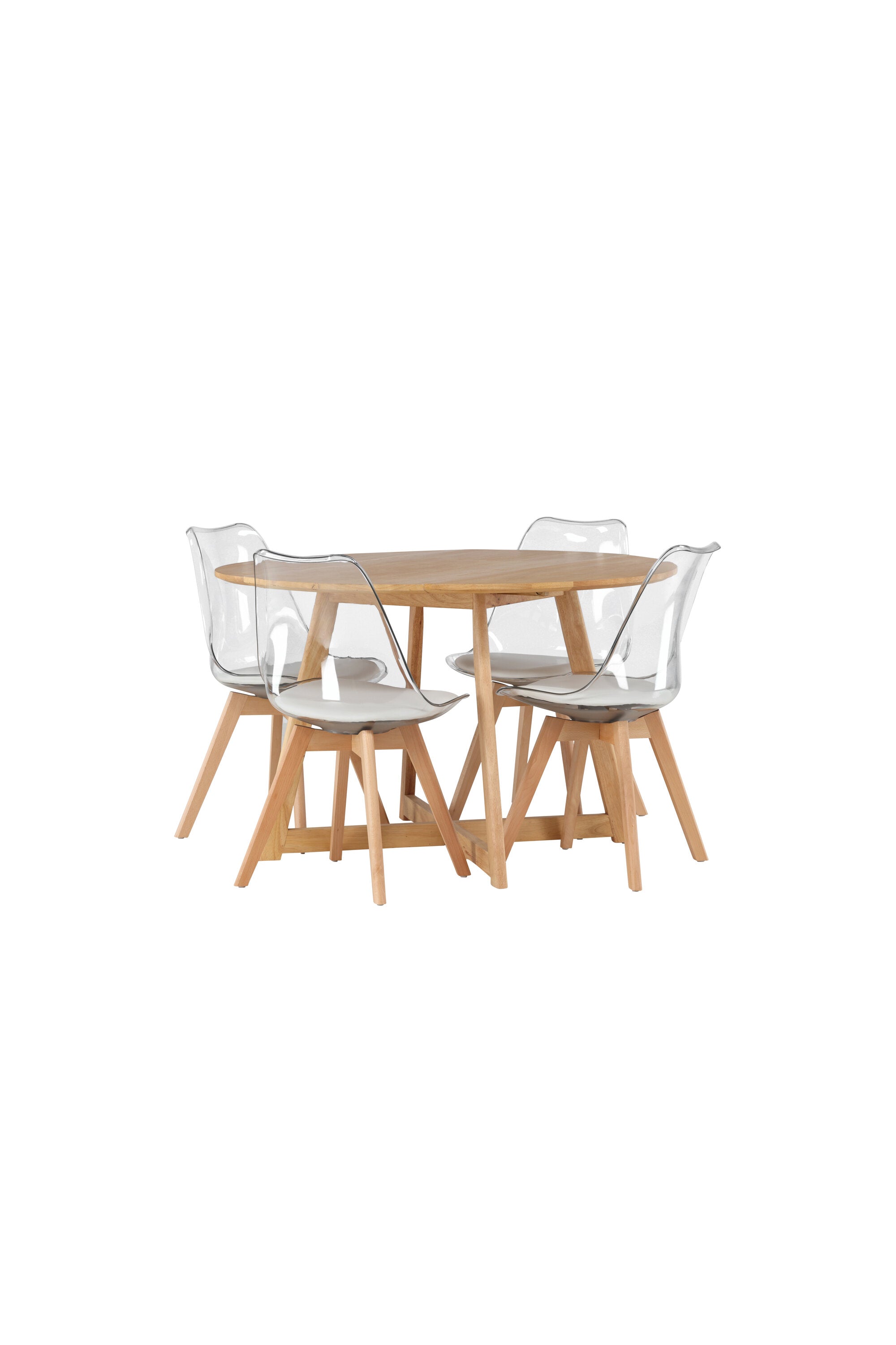 Yadikon Esszimmerset + Edvin ⌀120cm/4St. in Natur,Transparent,Weiss präsentiert im Onlineshop von KAQTU Design AG. Esszimmerset ist von Venture Home