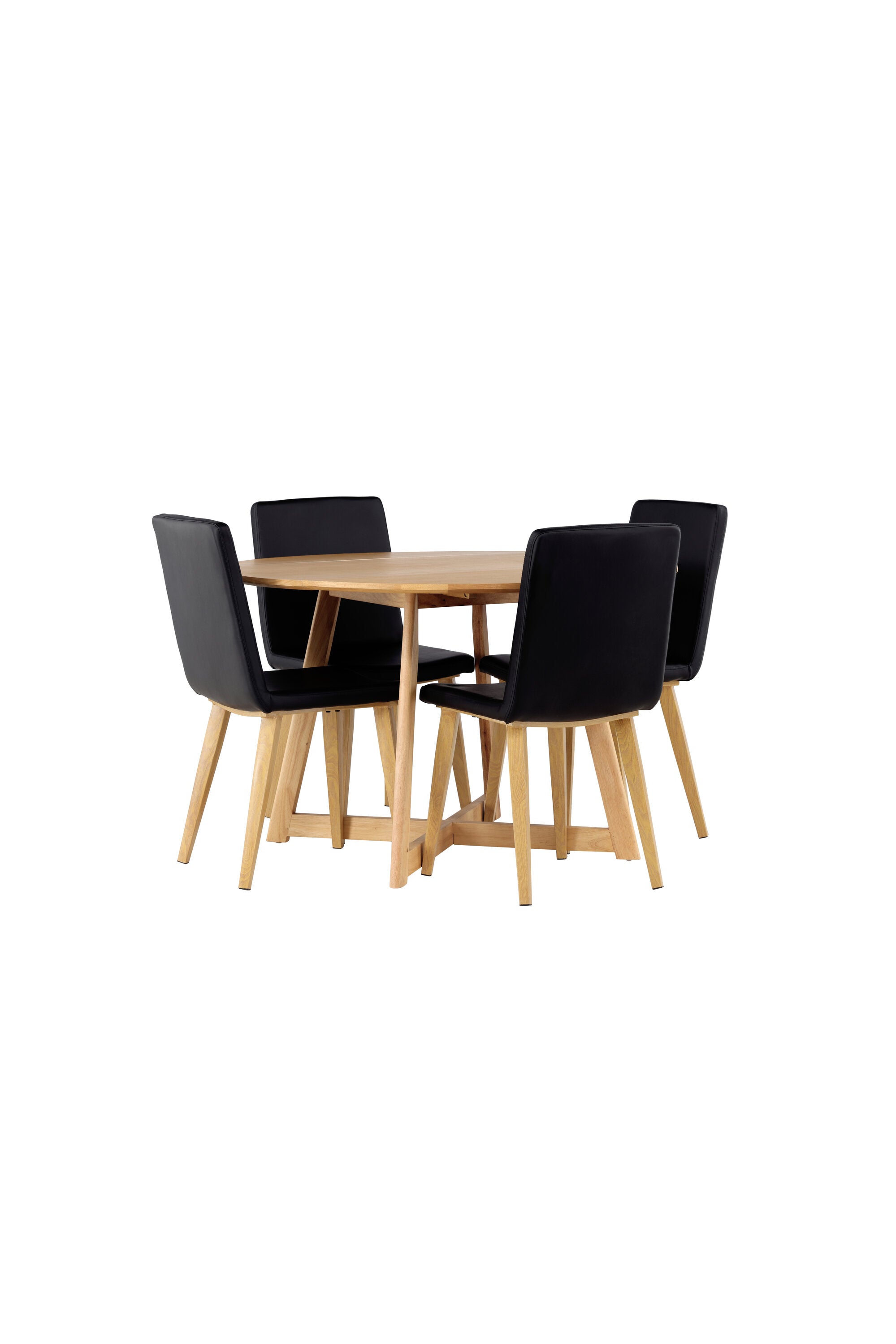 Yadikon Esszimmerset + Today ⌀120cm/4St. in Schwarz, Natur präsentiert im Onlineshop von KAQTU Design AG. Esszimmerset ist von Venture Home