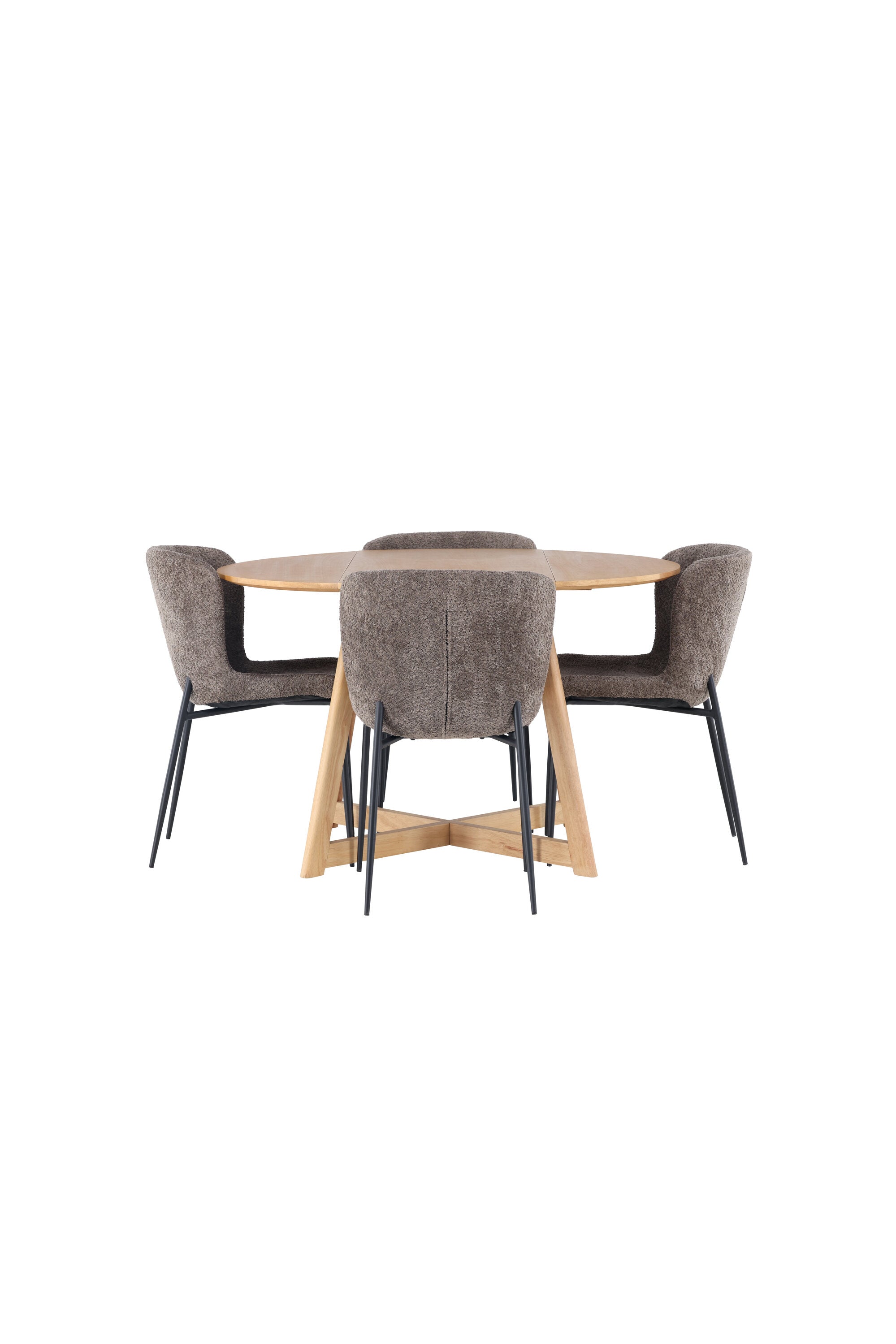 Yadikon Esszimmerset + Modesto ⌀120cm/4St. in Schwarz, Dunkelgrau präsentiert im Onlineshop von KAQTU Design AG. Esszimmerset ist von Venture Home