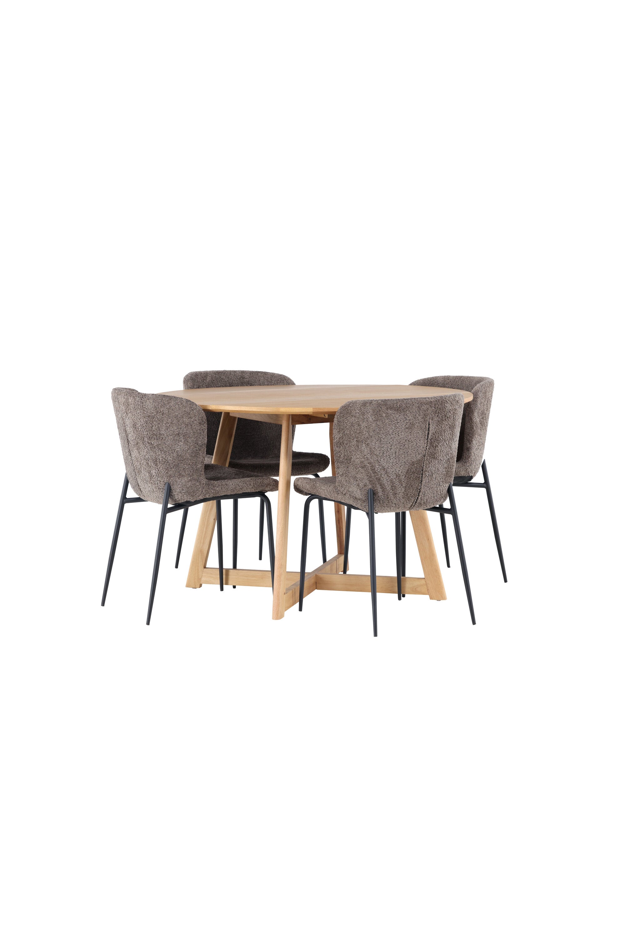Yadikon Esszimmerset + Modesto ⌀120cm/4St. in Schwarz, Dunkelgrau präsentiert im Onlineshop von KAQTU Design AG. Esszimmerset ist von Venture Home