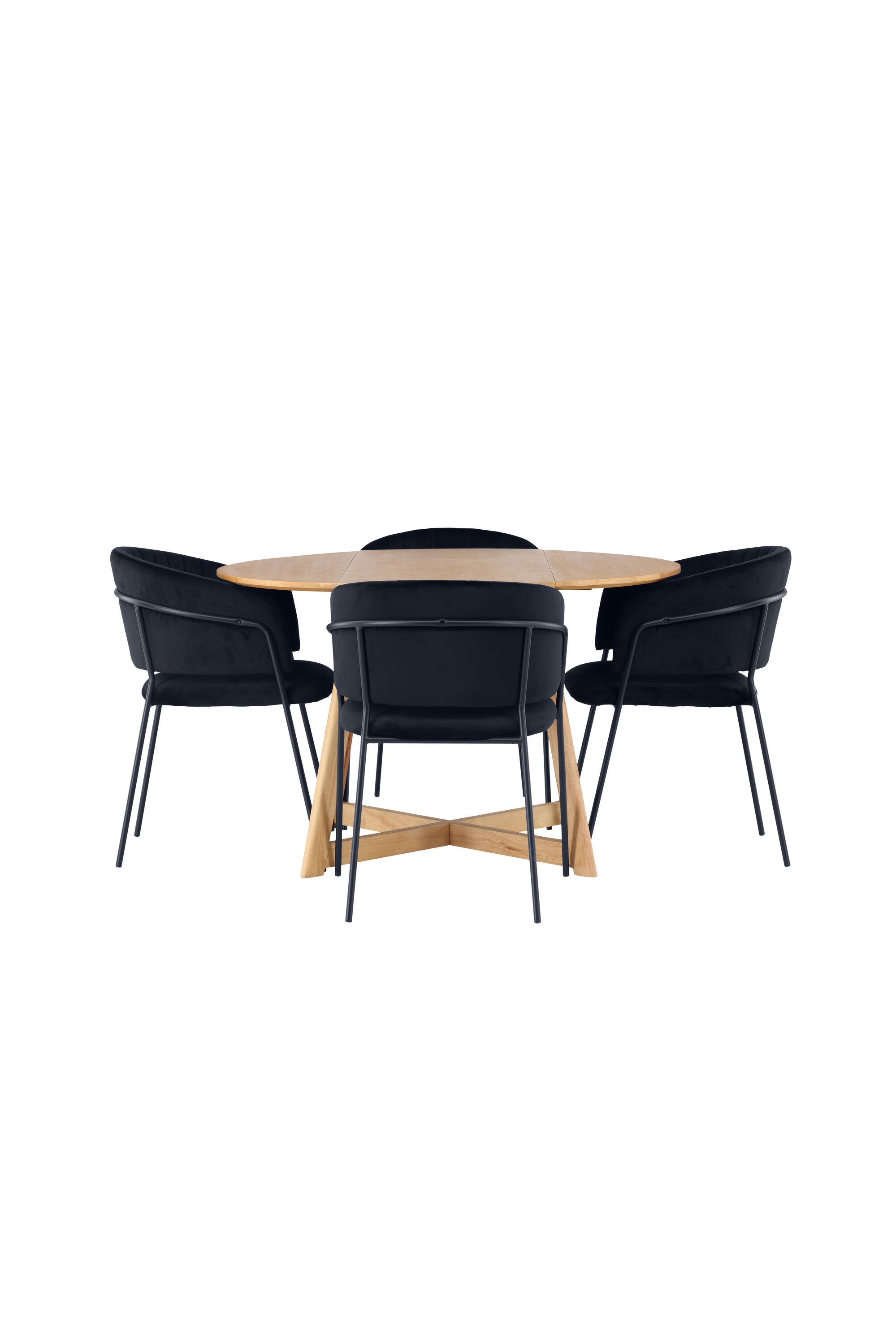 Yadikon Esszimmerset + Selma ⌀120cm/4St. in Schwarz präsentiert im Onlineshop von KAQTU Design AG. Esszimmerset ist von Venture Home