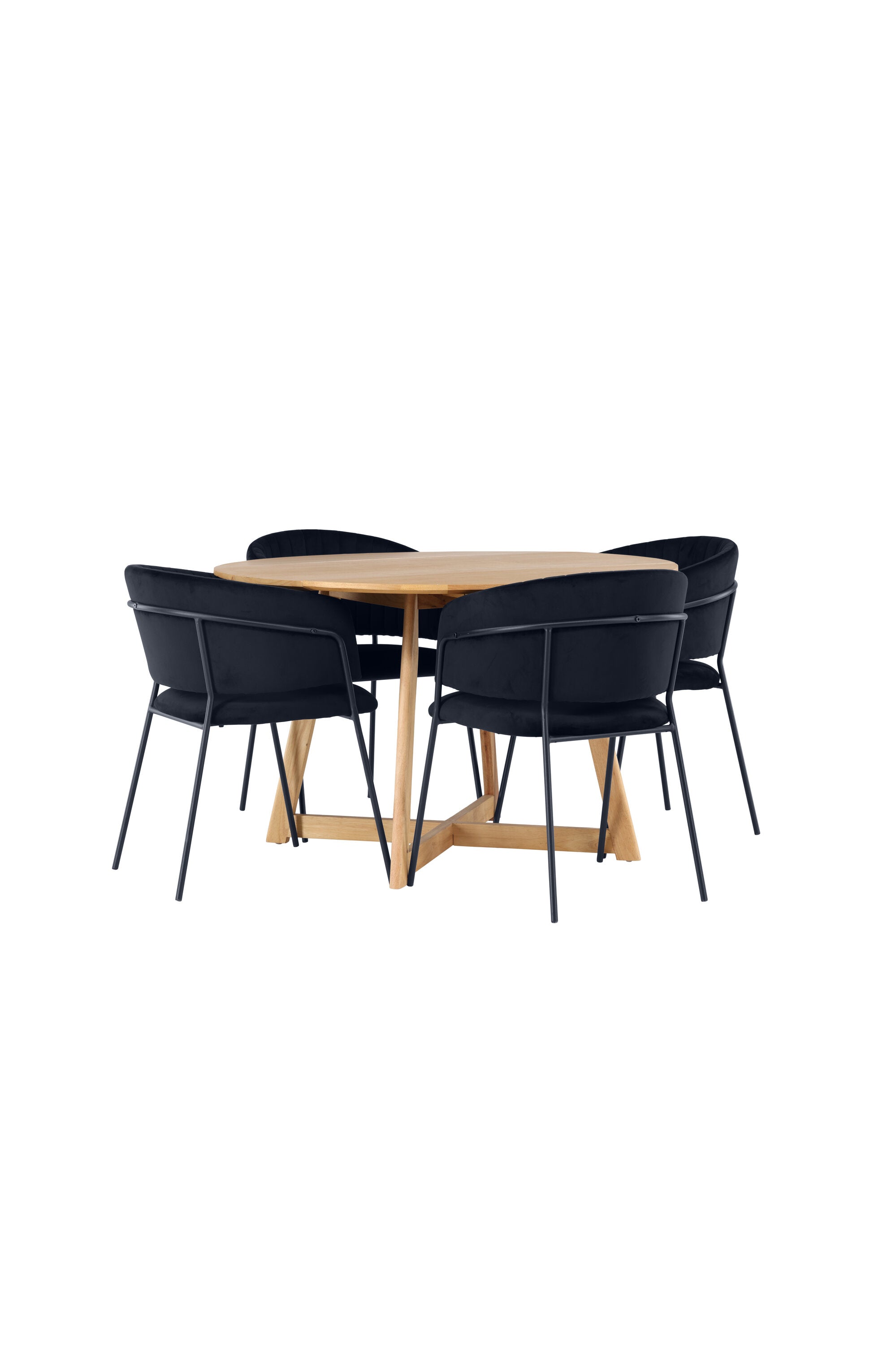 Yadikon Esszimmerset + Selma ⌀120cm/4St. in Schwarz präsentiert im Onlineshop von KAQTU Design AG. Esszimmerset ist von Venture Home