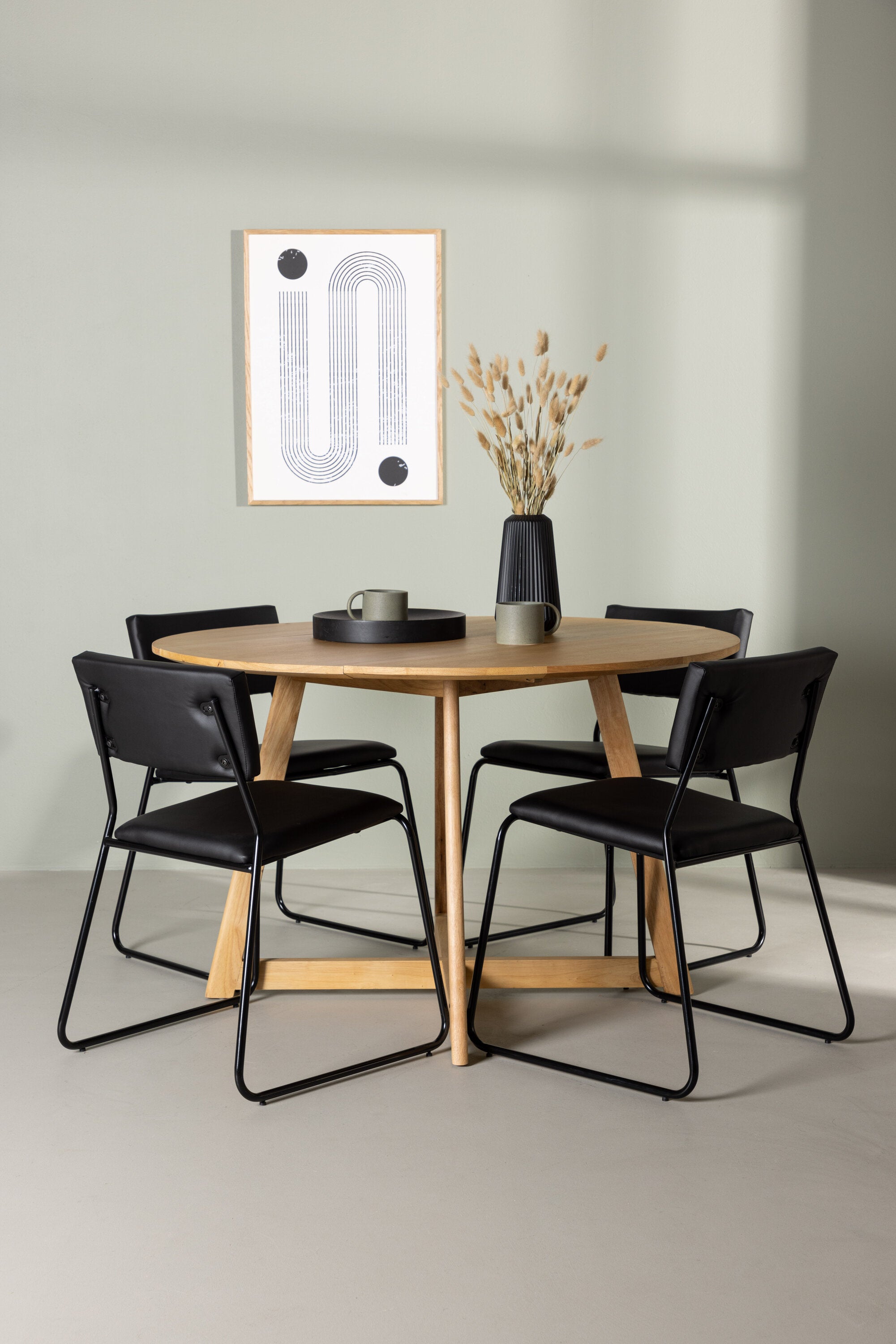 Yadikon Esszimmerset + Kenth ⌀120cm/4St. in Schwarz präsentiert im Onlineshop von KAQTU Design AG. Esszimmerset ist von Venture Home