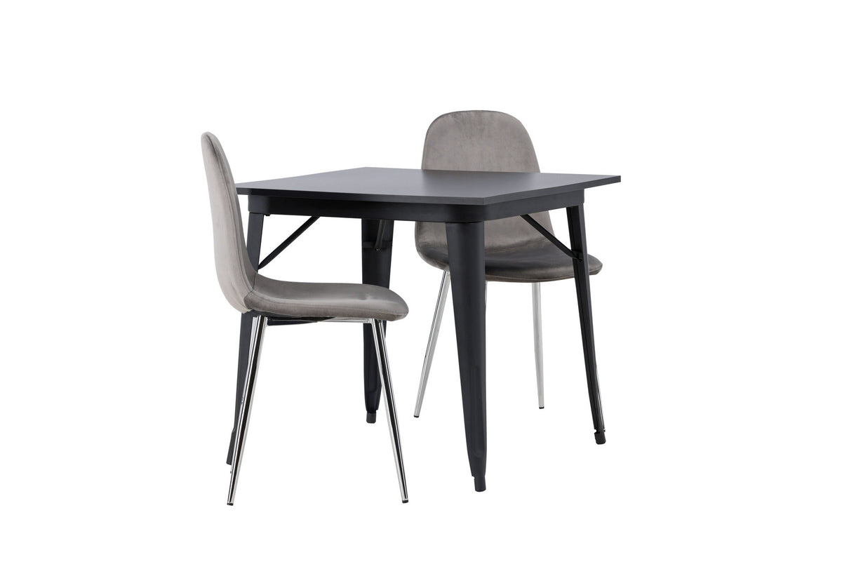 Tempe Esszimmerset + Eva 80cm/2St. in Hellgrau, Silber präsentiert im Onlineshop von KAQTU Design AG. Esszimmerset ist von Venture Home