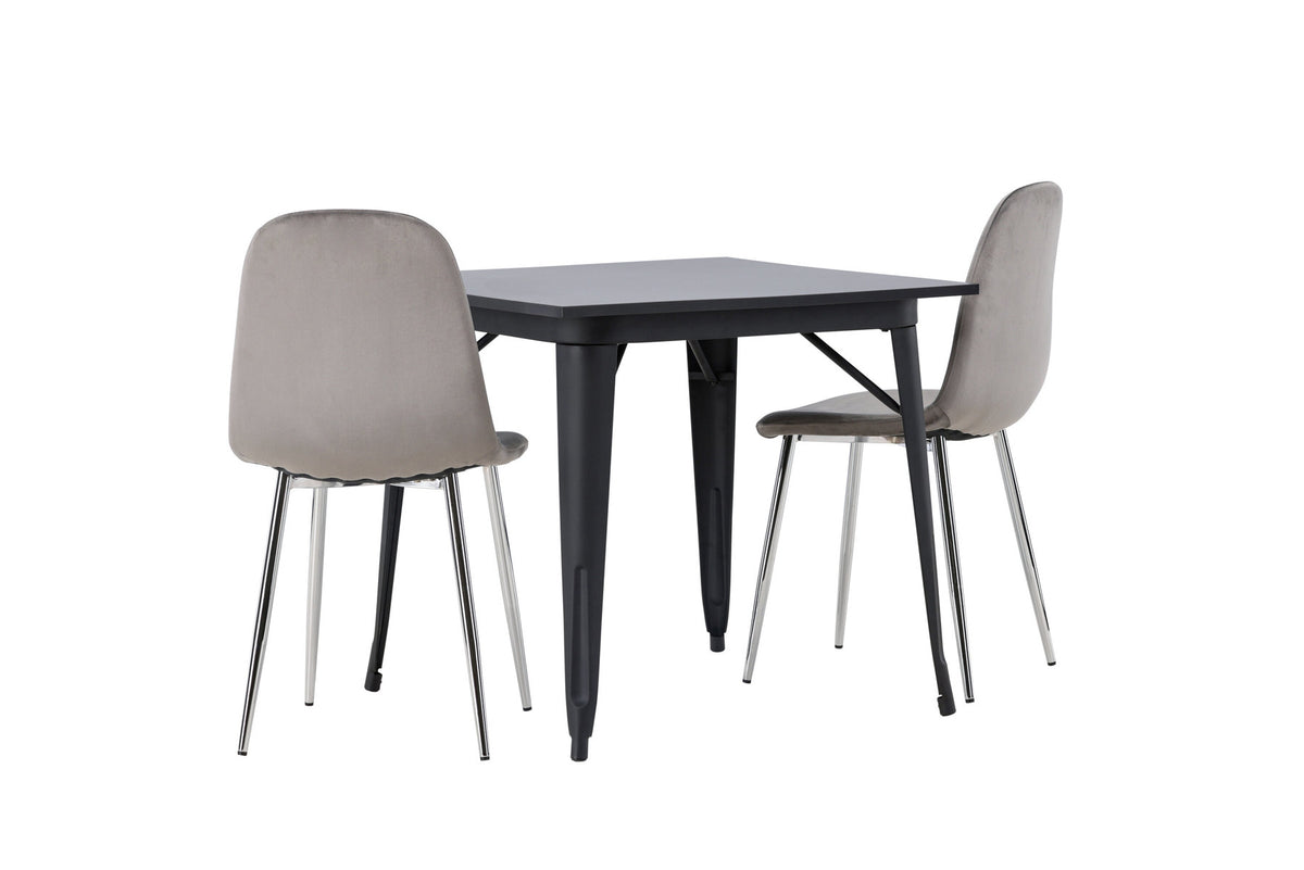 Tempe Esszimmerset + Eva 80cm/2St. in Hellgrau, Silber präsentiert im Onlineshop von KAQTU Design AG. Esszimmerset ist von Venture Home