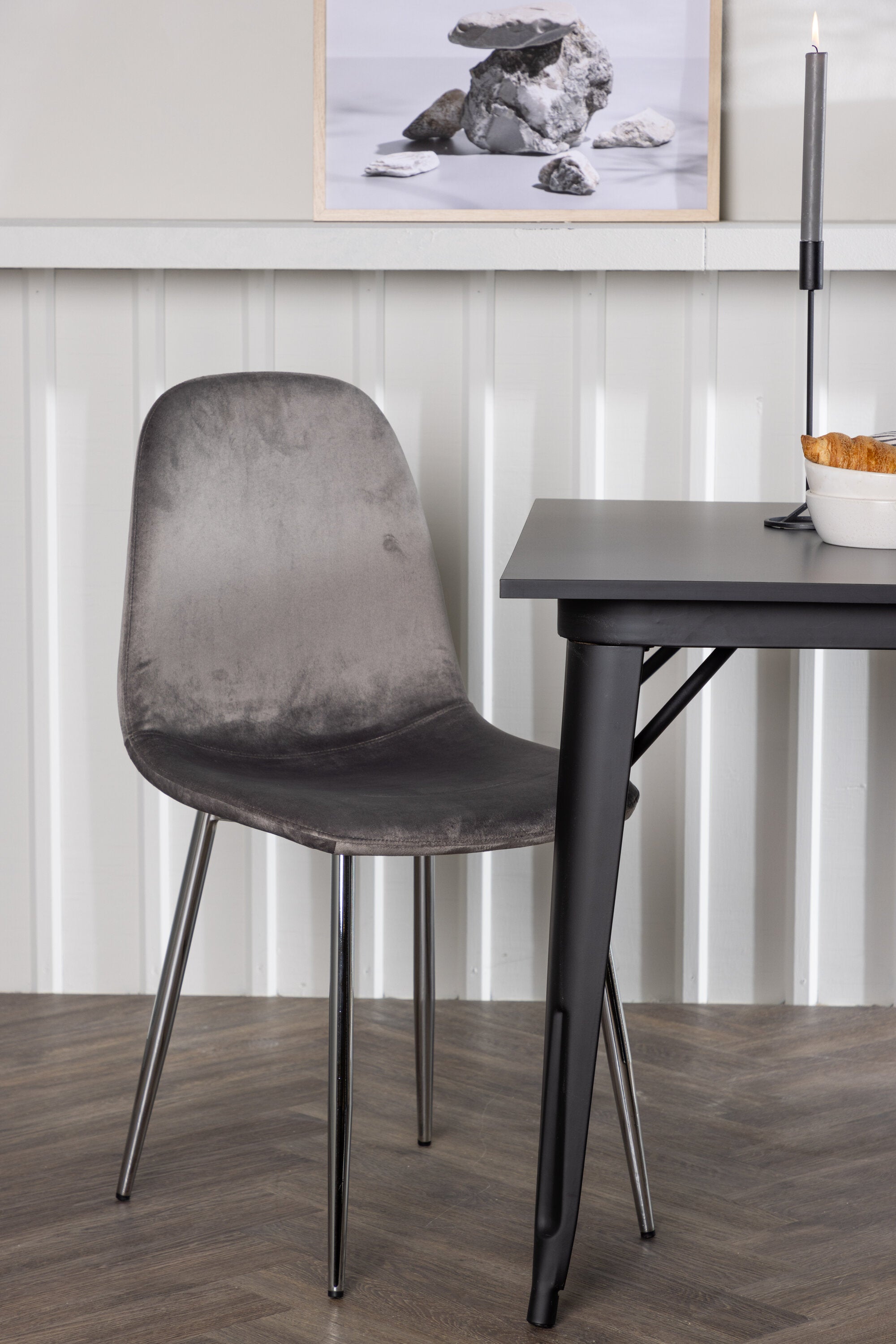 Tempe Esszimmerset + Eva 80cm/2St. in Hellgrau, Silber präsentiert im Onlineshop von KAQTU Design AG. Esszimmerset ist von Venture Home