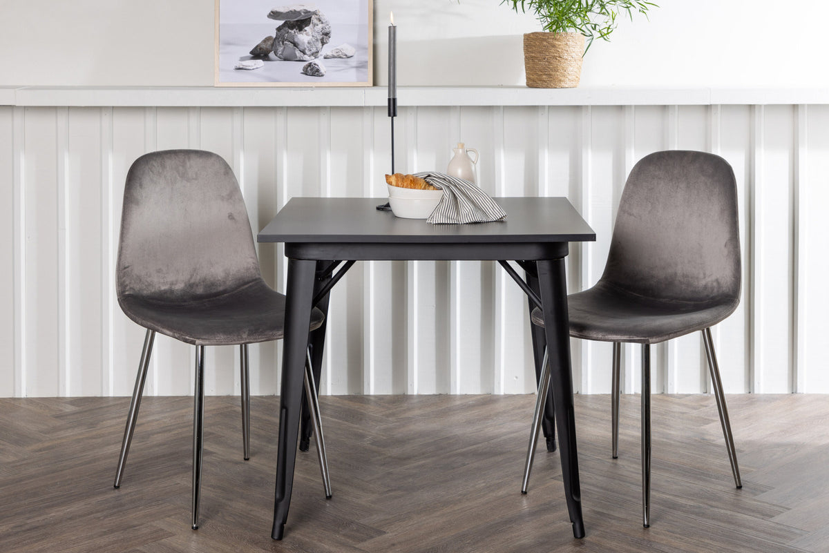 Tempe Esszimmerset + Eva 80cm/2St. in Hellgrau, Silber präsentiert im Onlineshop von KAQTU Design AG. Esszimmerset ist von Venture Home