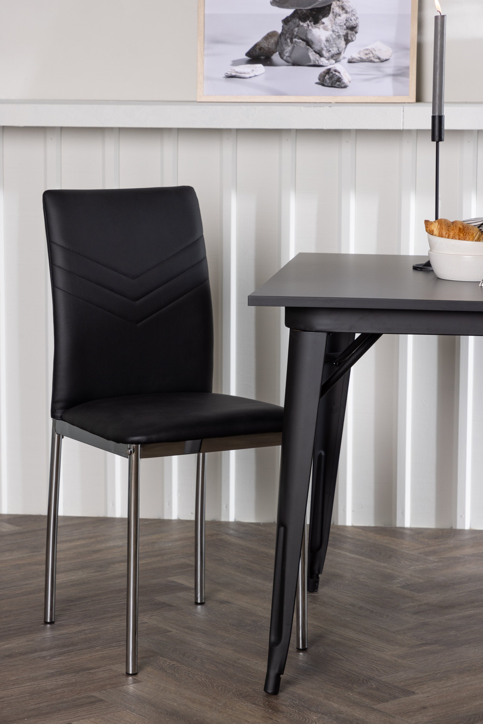 Tempe Esszimmerset + Lily 80cm in Schwarzes Silber präsentiert im Onlineshop von KAQTU Design AG. Esszimmerset ist von Venture Home