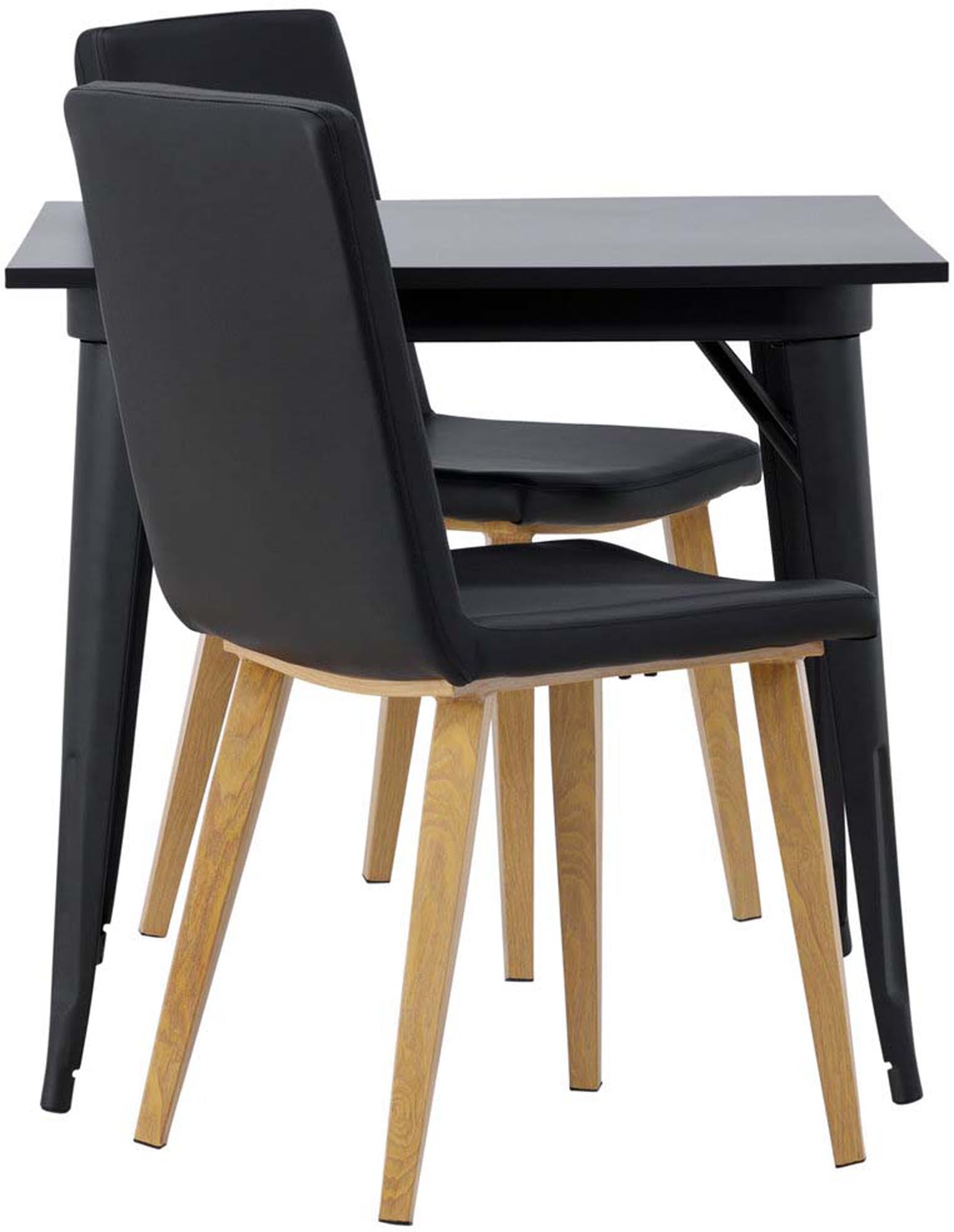 Tempe Esszimmerset + Today 80cm/2St. in Schwarz, Natur präsentiert im Onlineshop von KAQTU Design AG. Esszimmerset ist von Venture Home