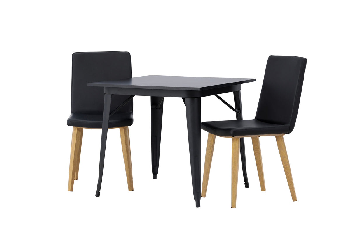 Tempe Esszimmerset + Today 80cm/2St. in Schwarz, Natur präsentiert im Onlineshop von KAQTU Design AG. Esszimmerset ist von Venture Home