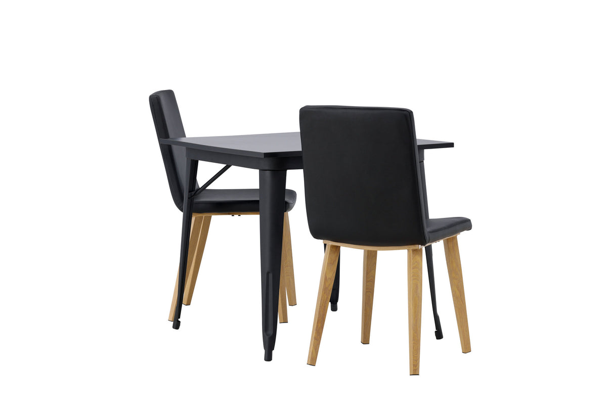 Tempe Esszimmerset + Today 80cm/2St. in Schwarz, Natur präsentiert im Onlineshop von KAQTU Design AG. Esszimmerset ist von Venture Home