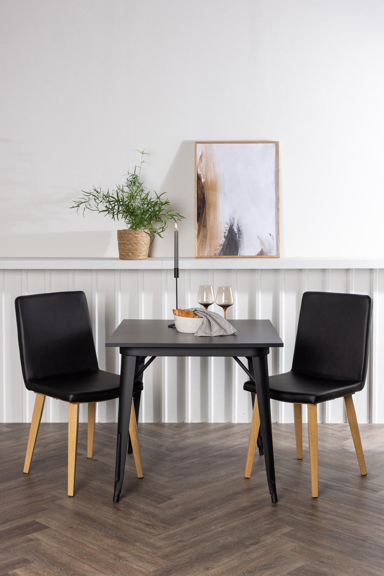 Tempe Esszimmerset + Today 80cm/2St. in Schwarz, Natur präsentiert im Onlineshop von KAQTU Design AG. Esszimmerset ist von Venture Home