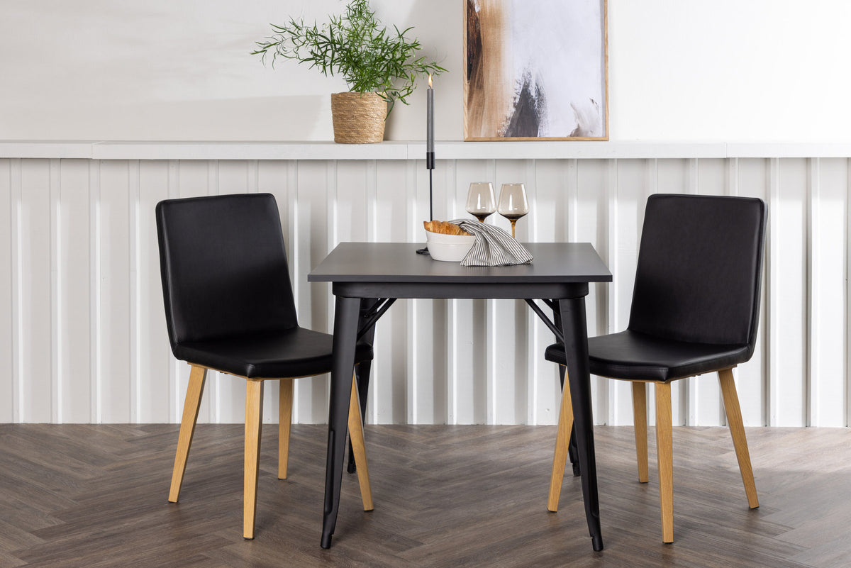 Tempe Esszimmerset + Today 80cm/2St. in Schwarz, Natur präsentiert im Onlineshop von KAQTU Design AG. Esszimmerset ist von Venture Home