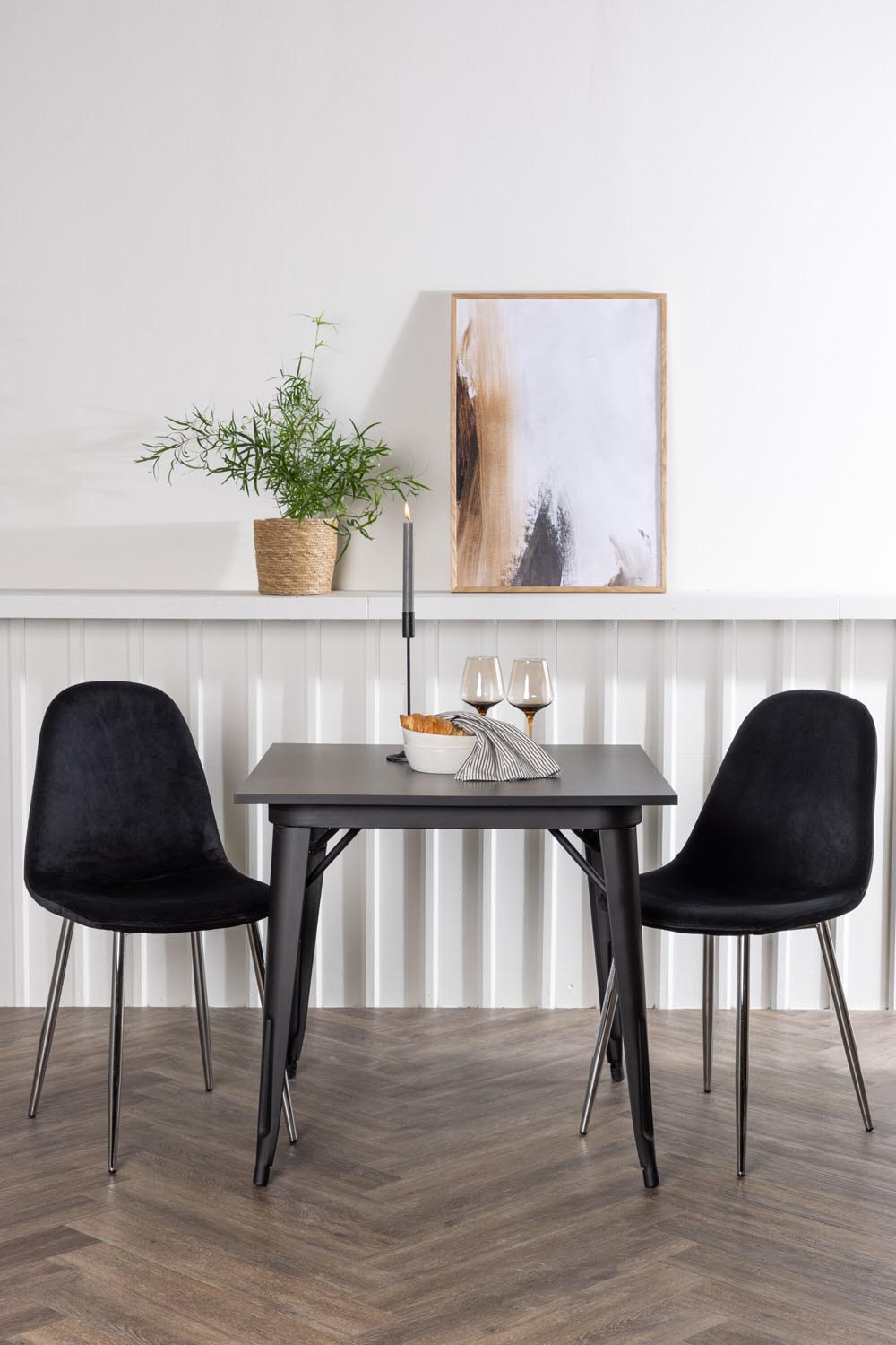 Tempe Esszimmerset + Polar 80cm/2St. in Schwarzes Silber präsentiert im Onlineshop von KAQTU Design AG. Esszimmerset ist von Venture Home