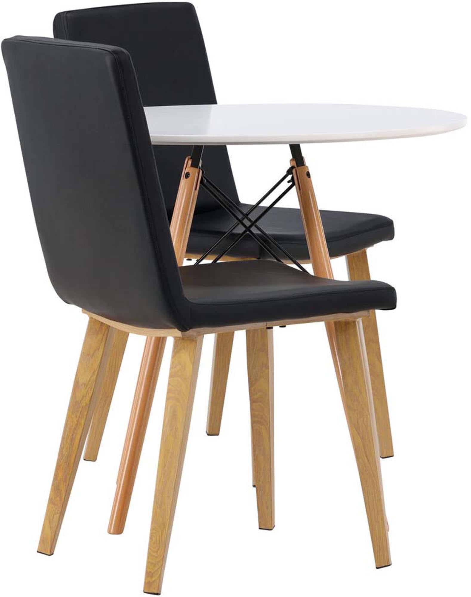 Danburi Esszimmerset + Today ⌀60cm/2St. in Schwarz, Natur präsentiert im Onlineshop von KAQTU Design AG. Esszimmerset ist von Venture Home