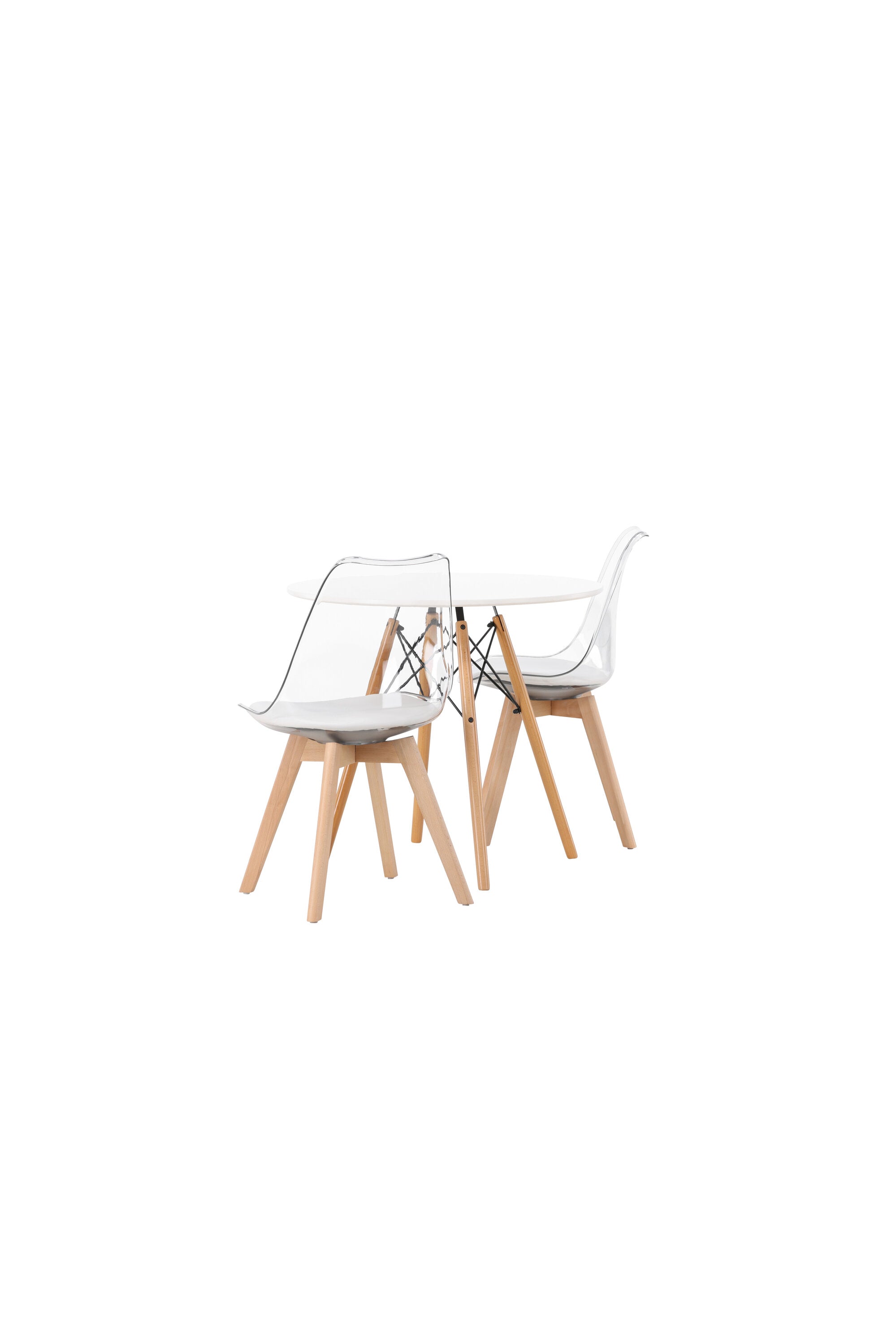 Danburi Esszimmerset + Edvin ⌀60cm/2St. in Natur,Transparent,Weiss präsentiert im Onlineshop von KAQTU Design AG. Esszimmerset ist von Venture Home