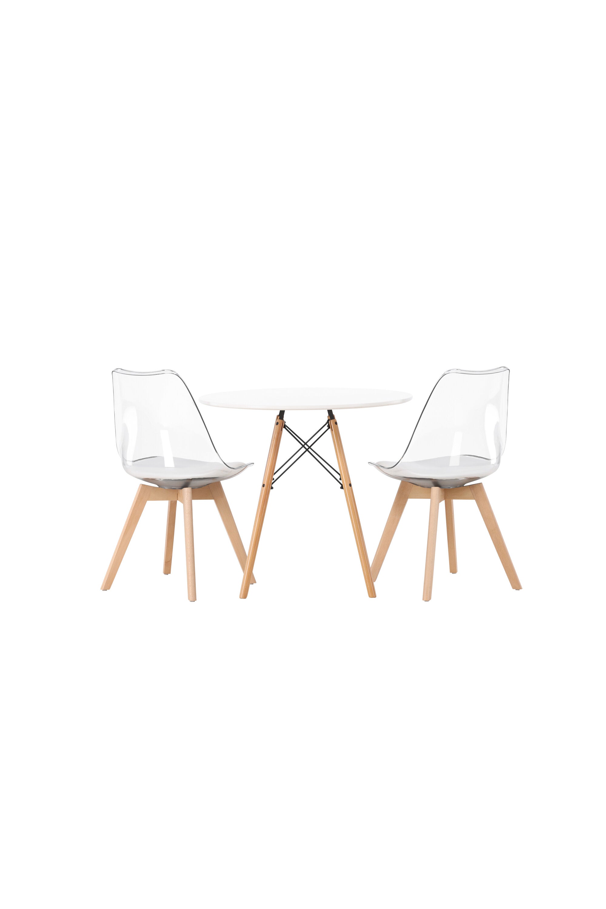 Danburi Esszimmerset + Edvin ⌀60cm/2St. in Natur,Transparent,Weiss präsentiert im Onlineshop von KAQTU Design AG. Esszimmerset ist von Venture Home