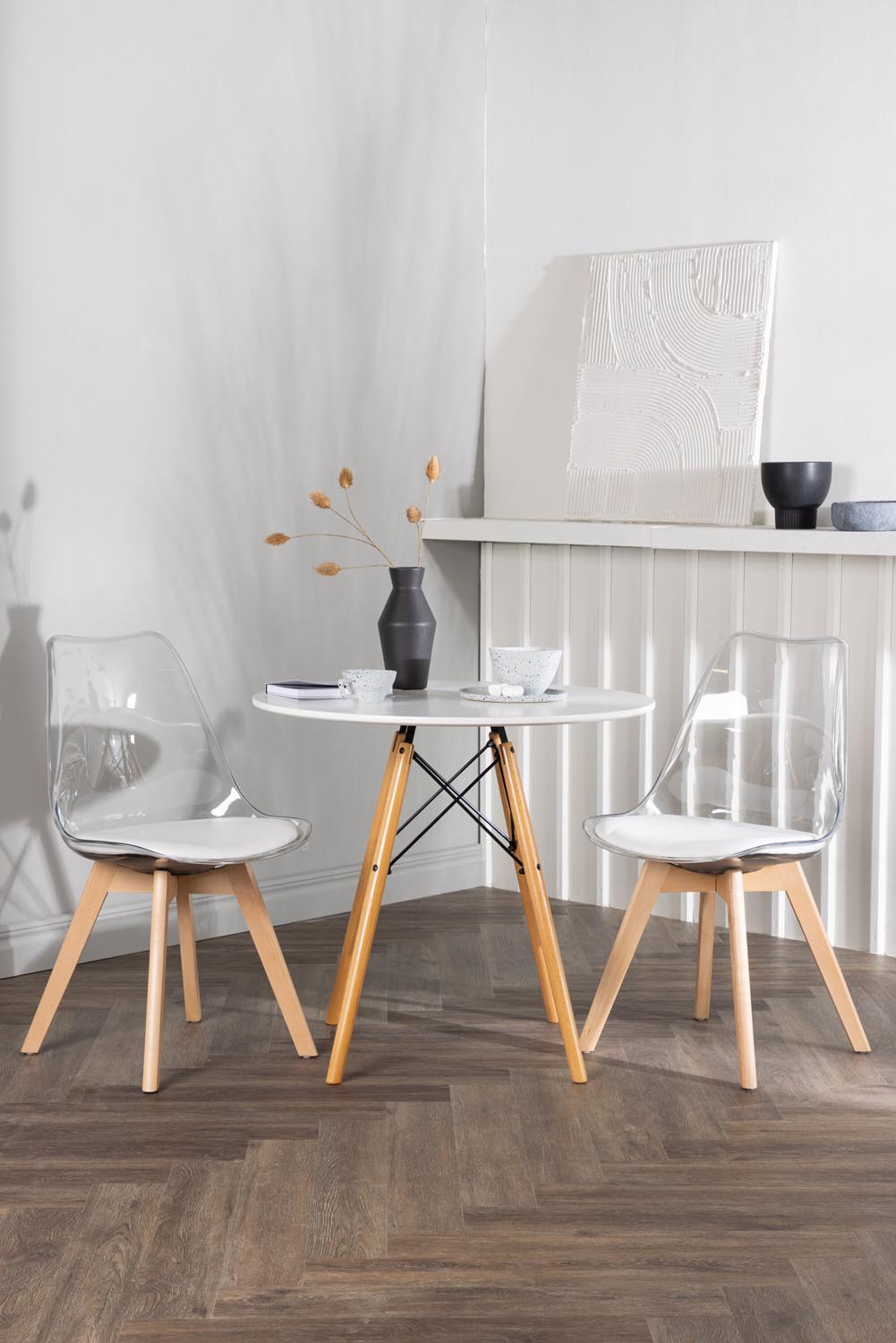 Danburi Esszimmerset + Edvin ⌀60cm/2St. in Natur,Transparent,Weiss präsentiert im Onlineshop von KAQTU Design AG. Esszimmerset ist von Venture Home