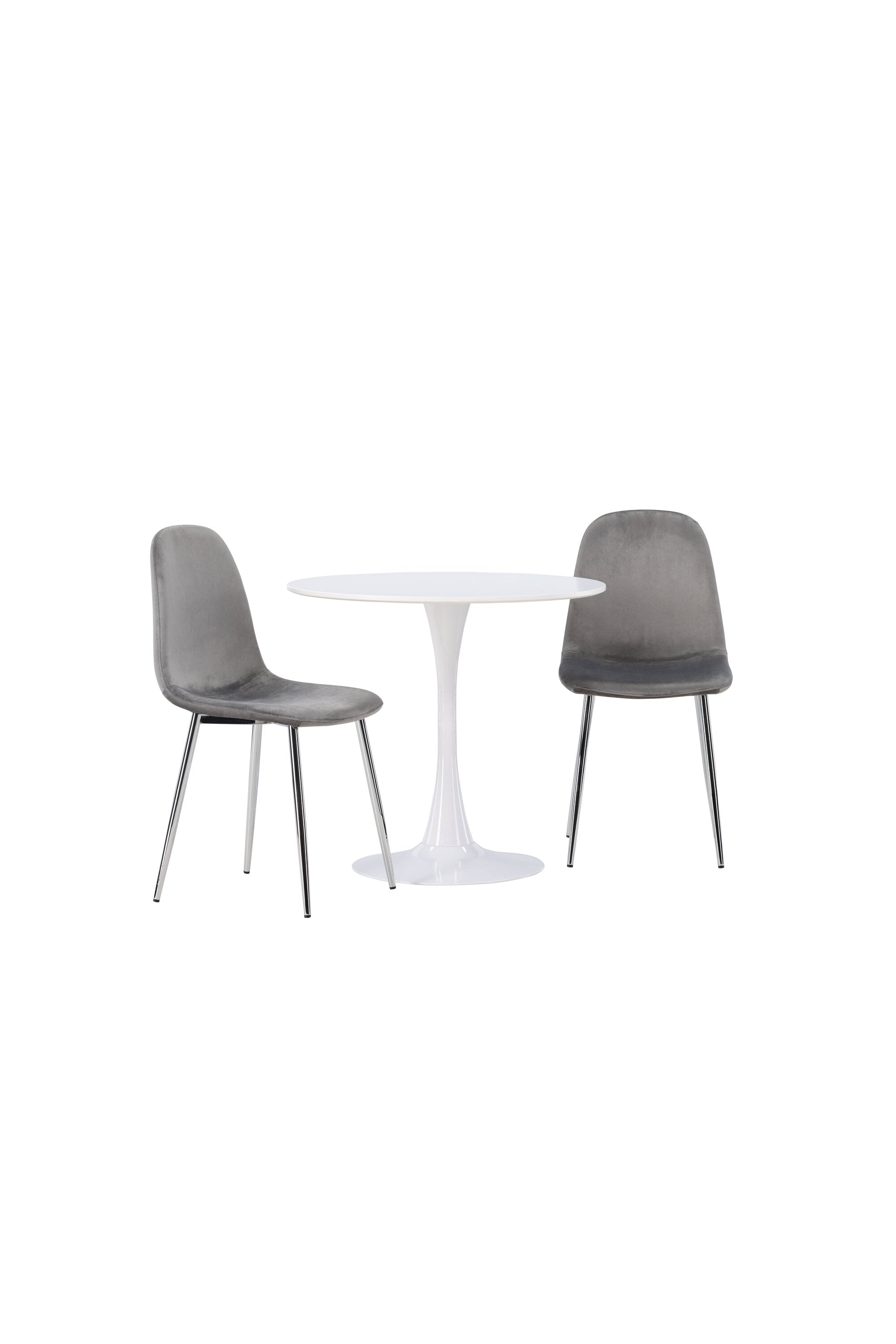 Hamden Esszimmerset + Eva ⌀80cm/2St. in Hellgrau, Silber präsentiert im Onlineshop von KAQTU Design AG. Esszimmerset ist von Venture Home