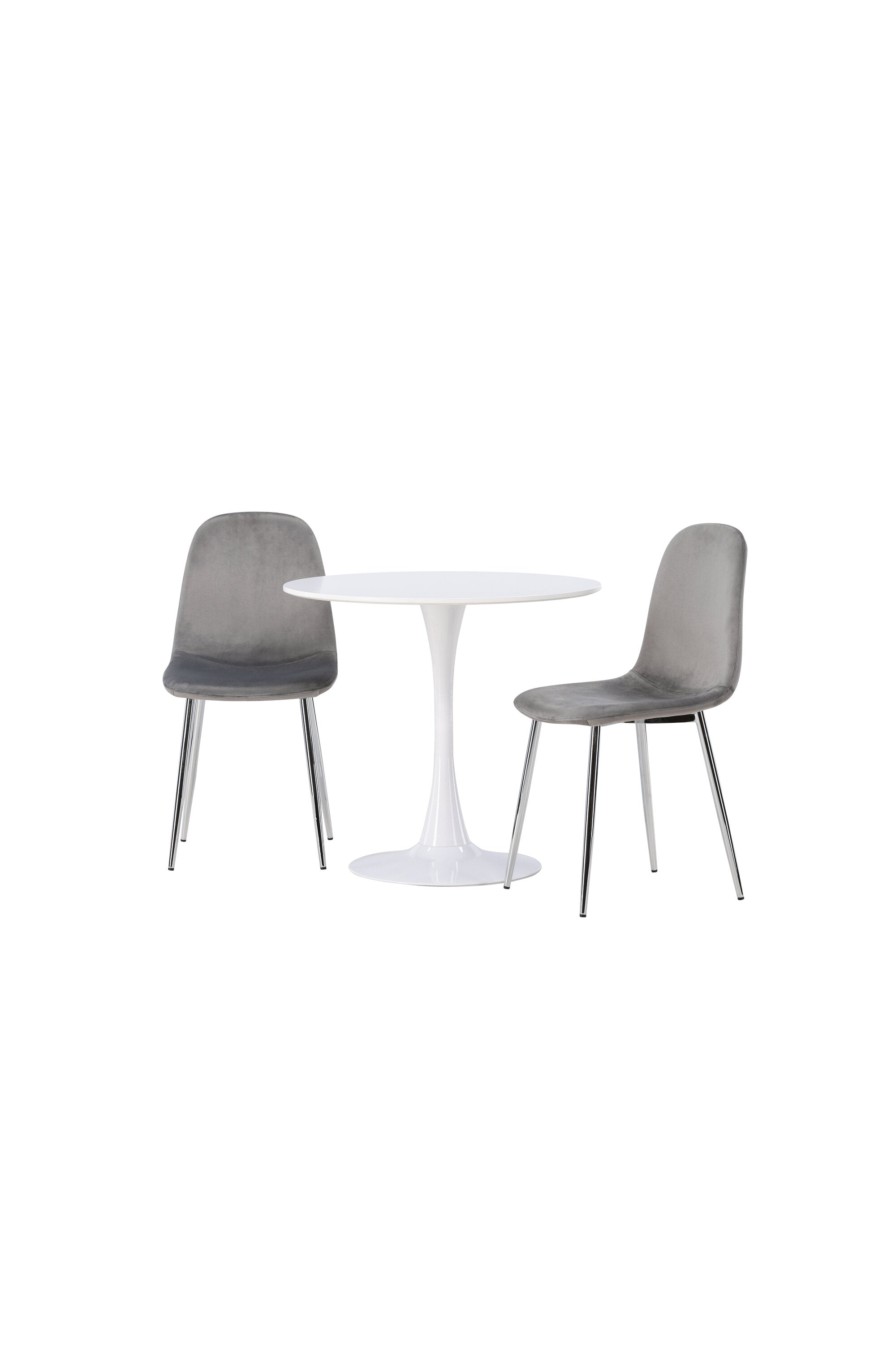 Hamden Esszimmerset + Eva ⌀80cm/2St. in Hellgrau, Silber präsentiert im Onlineshop von KAQTU Design AG. Esszimmerset ist von Venture Home