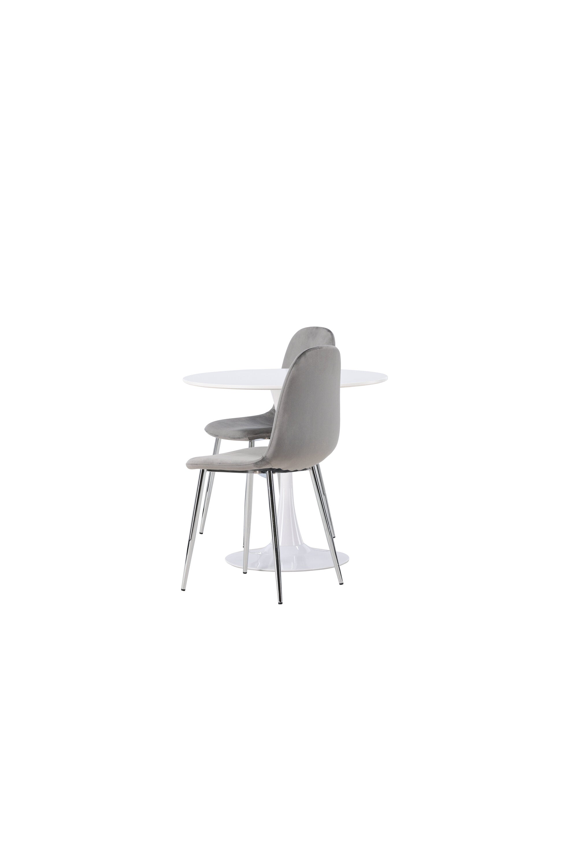 Hamden Esszimmerset + Eva ⌀80cm/2St. in Hellgrau, Silber präsentiert im Onlineshop von KAQTU Design AG. Esszimmerset ist von Venture Home