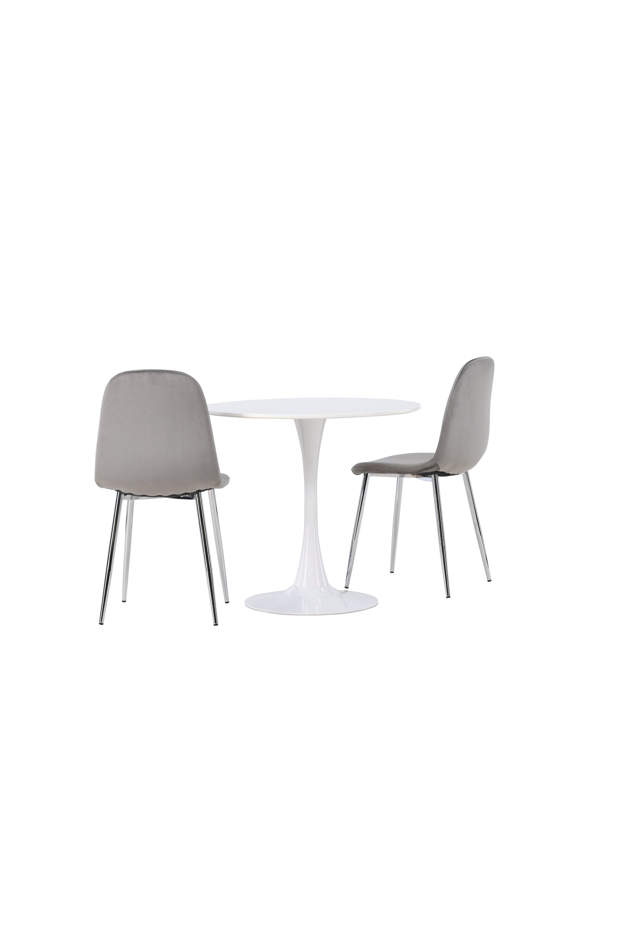 Hamden Esszimmerset + Eva ⌀80cm/2St. in Hellgrau, Silber präsentiert im Onlineshop von KAQTU Design AG. Esszimmerset ist von Venture Home