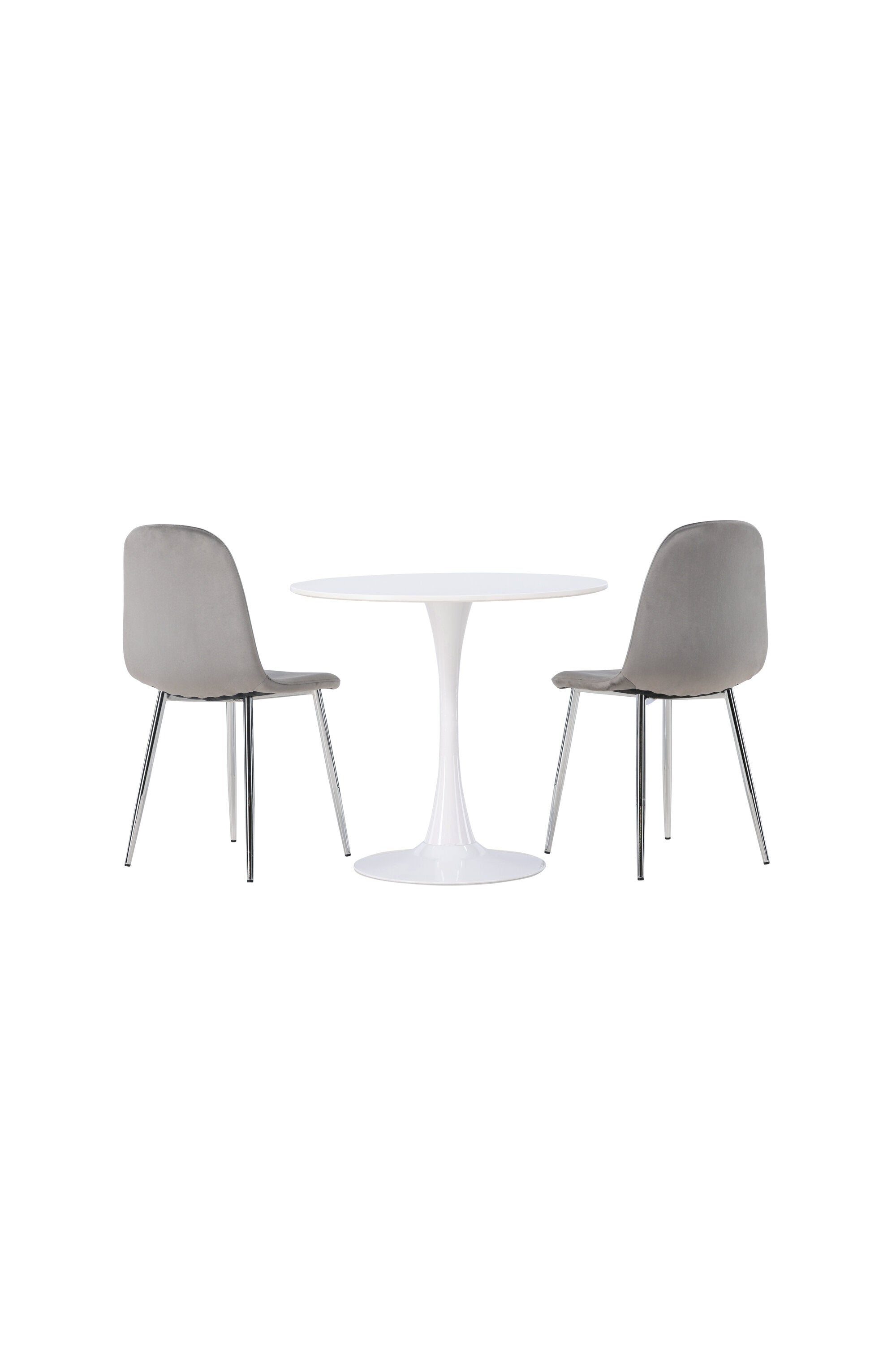 Hamden Esszimmerset + Eva ⌀80cm/2St. in Hellgrau, Silber präsentiert im Onlineshop von KAQTU Design AG. Esszimmerset ist von Venture Home