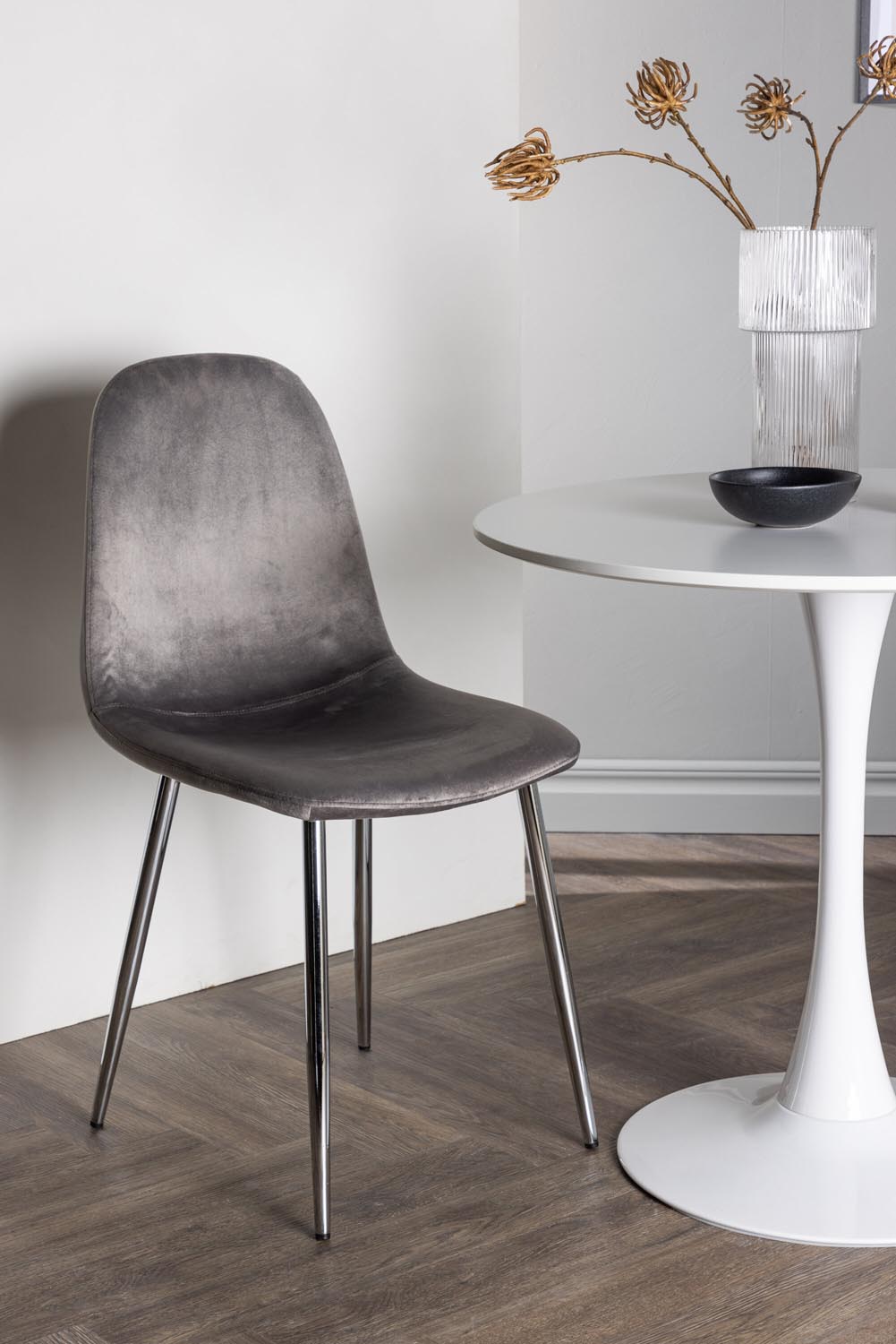 Hamden Esszimmerset + Eva ⌀80cm/2St. in Hellgrau, Silber präsentiert im Onlineshop von KAQTU Design AG. Esszimmerset ist von Venture Home