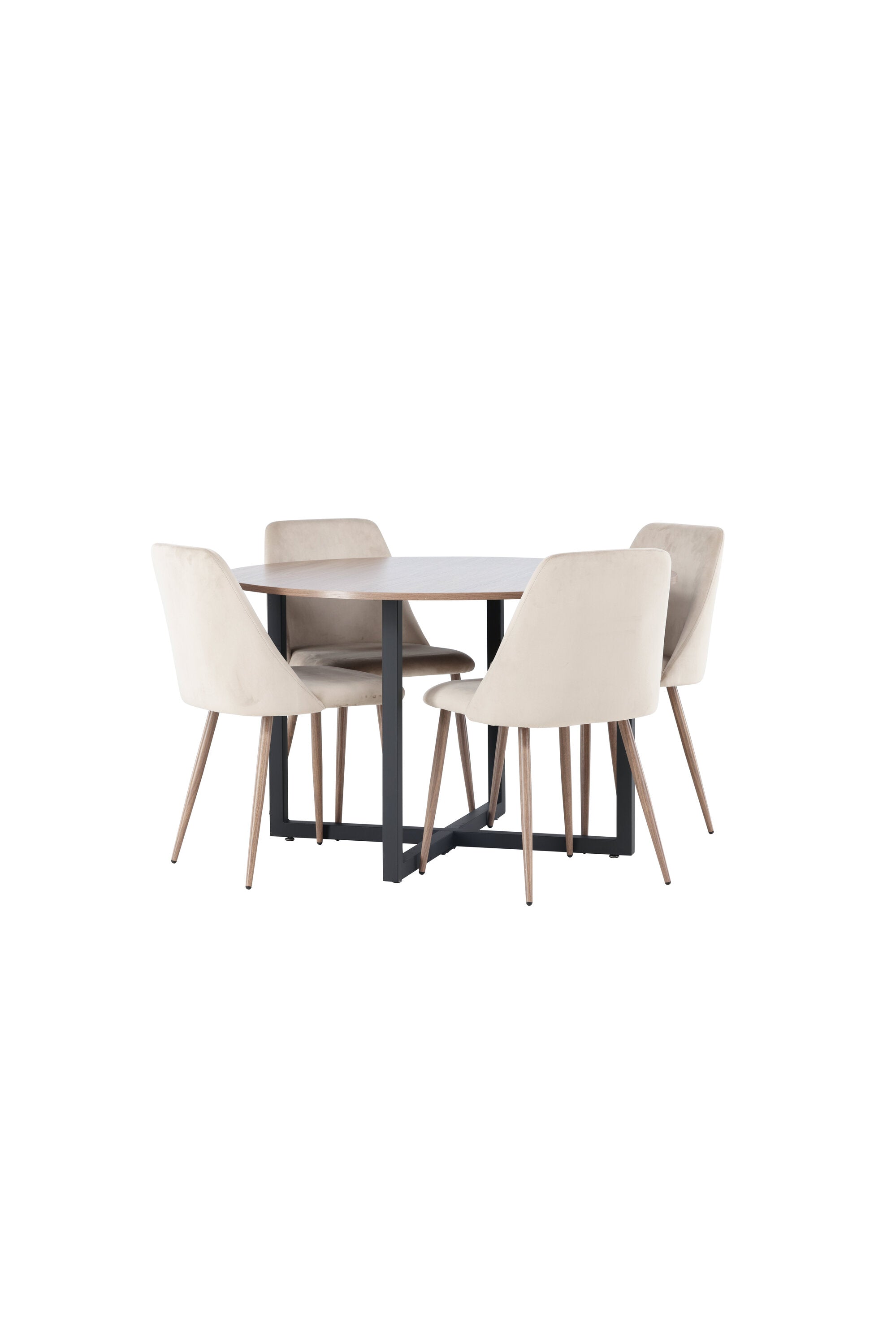 Durango Esszimmerset + Night ⌀120cm/4St. in Braun, Walnuss präsentiert im Onlineshop von KAQTU Design AG. Esszimmerset ist von Venture Home